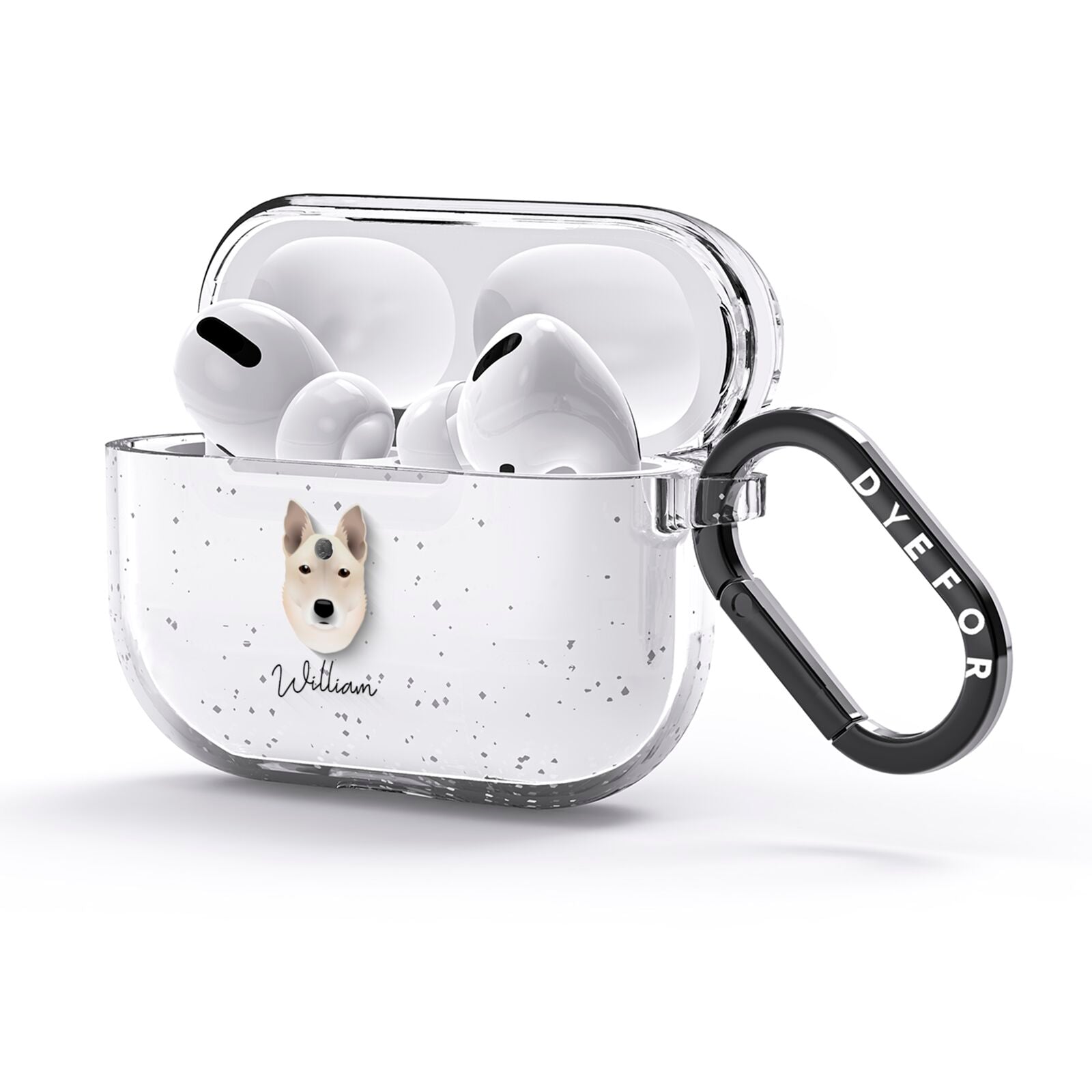 Korean Jindo Personalised AirPods Glitter Case 3rd Gen Side Image