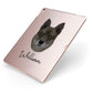 Korean Jindo Personalised Apple iPad Case on Rose Gold iPad Side View