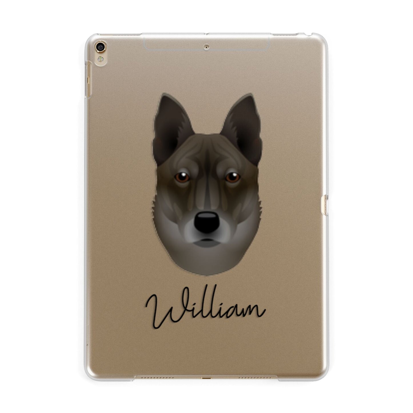 Korean Jindo Personalised Apple iPad Gold Case