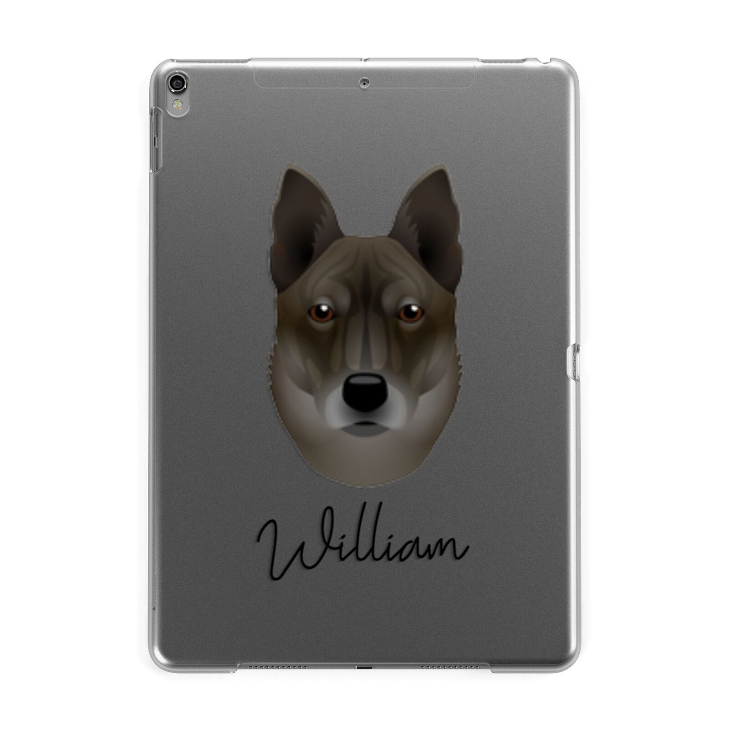 Korean Jindo Personalised Apple iPad Grey Case