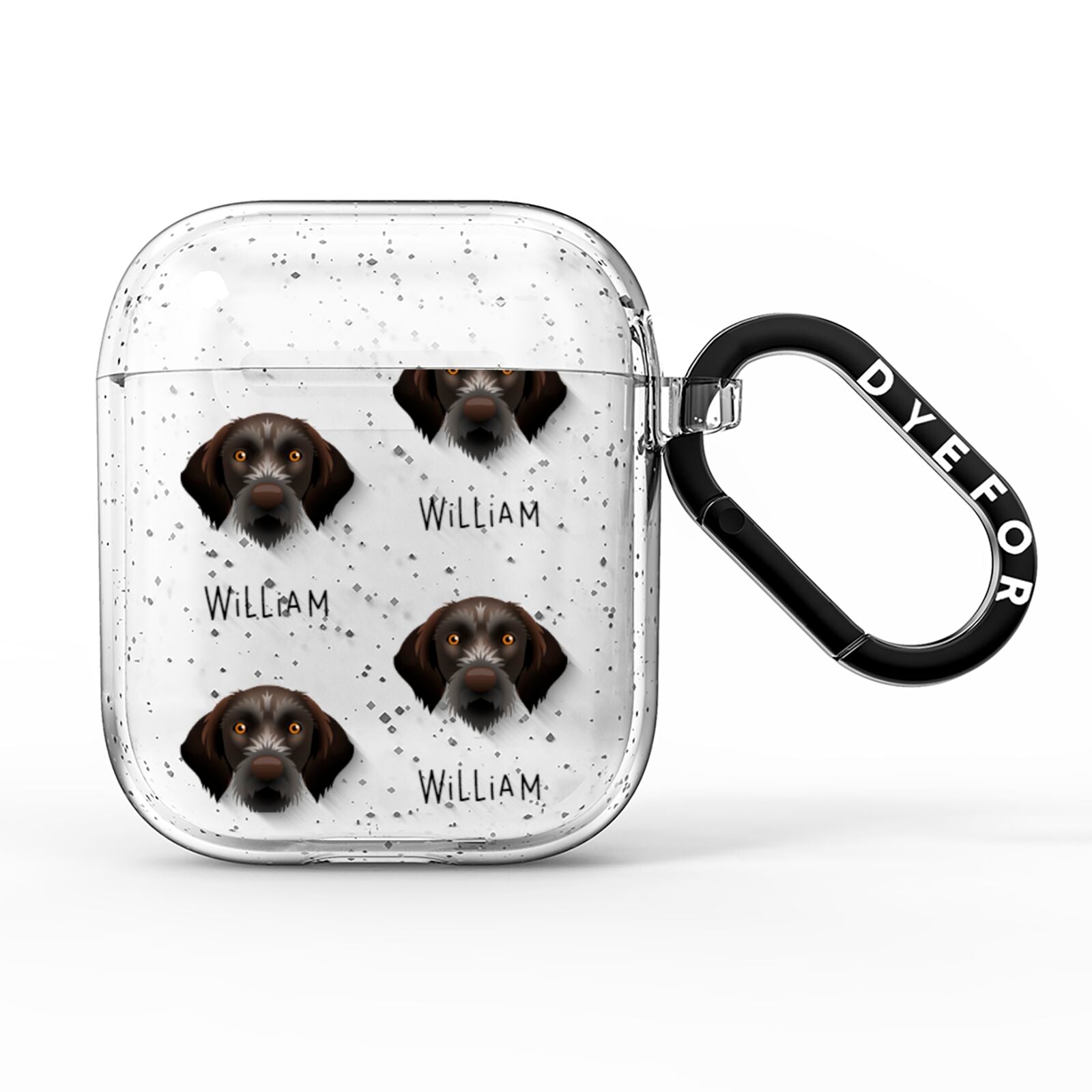 Korthals Griffon Icon with Name AirPods Glitter Case