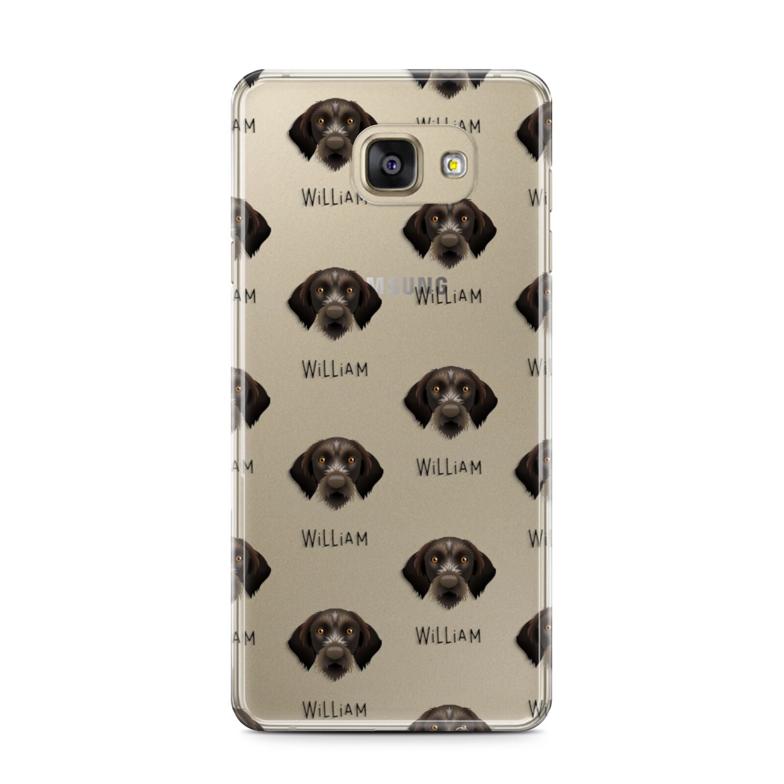 Korthals Griffon Icon with Name Samsung Galaxy A7 2016 Case on gold phone