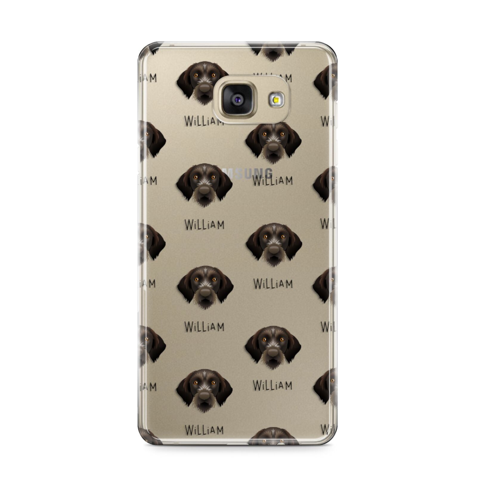 Korthals Griffon Icon with Name Samsung Galaxy A9 2016 Case on gold phone