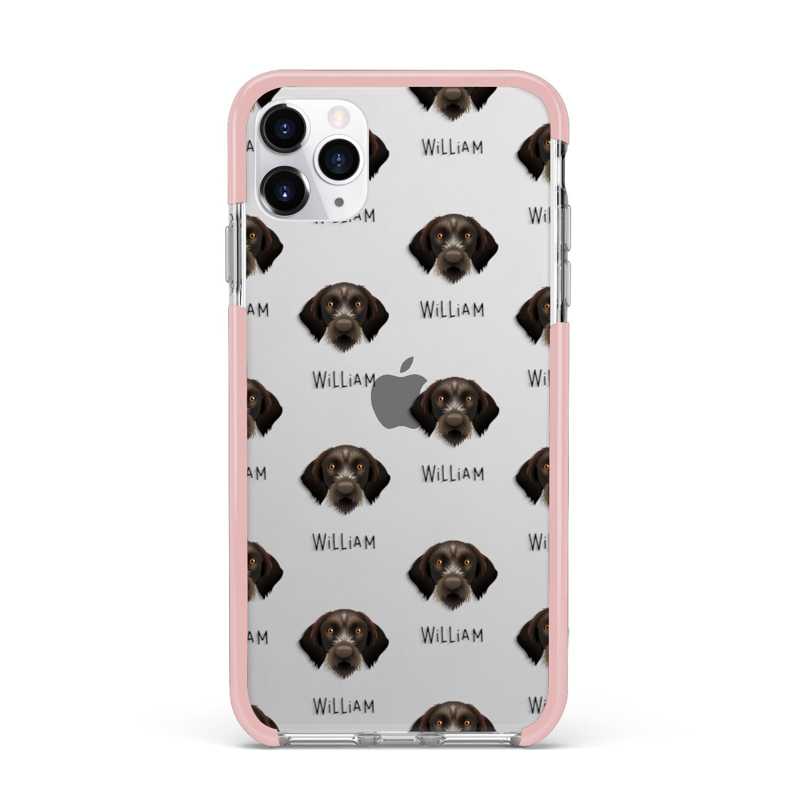 Korthals Griffon Icon with Name iPhone 11 Pro Max Impact Pink Edge Case