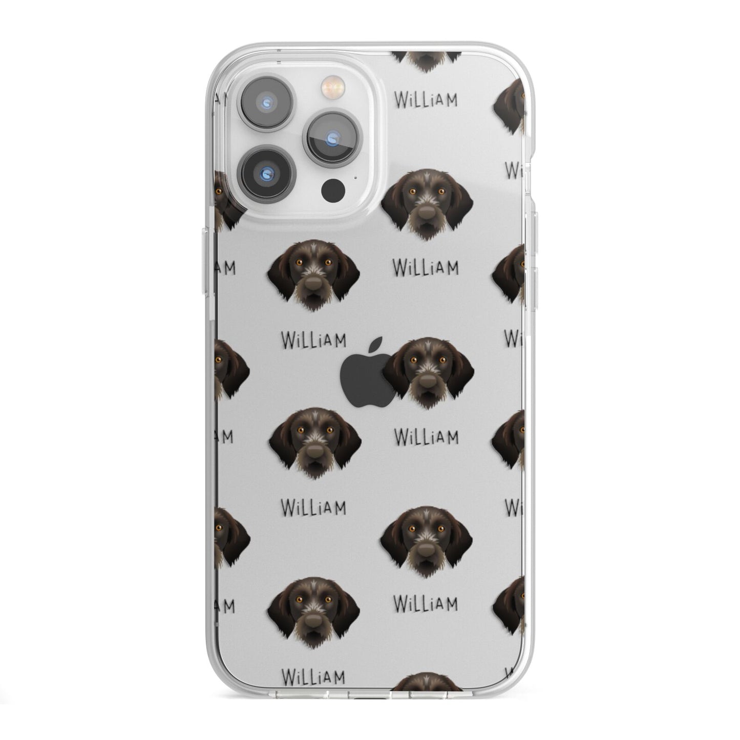 Korthals Griffon Icon with Name iPhone 13 Pro Max TPU Impact Case with White Edges