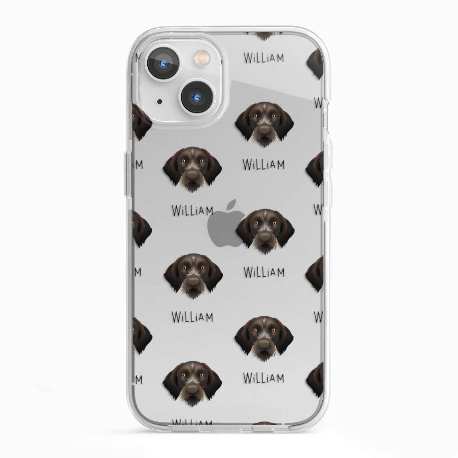 Korthals Griffon Icon with Name iPhone 13 TPU Impact Case with White Edges