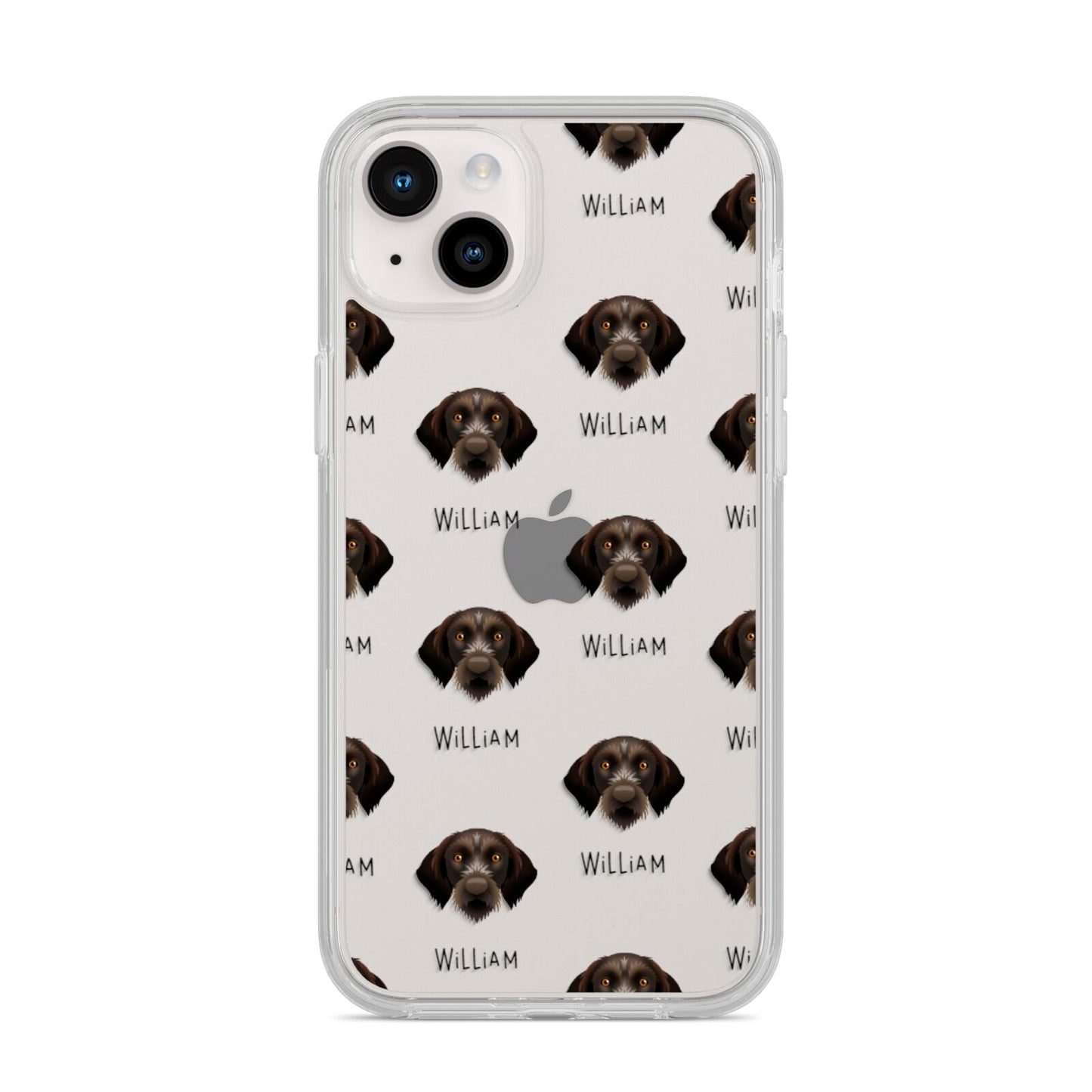 Korthals Griffon Icon with Name iPhone 14 Plus Clear Tough Case Starlight