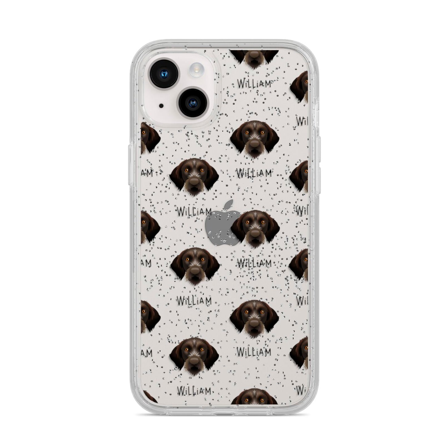 Korthals Griffon Icon with Name iPhone 14 Plus Glitter Tough Case Starlight