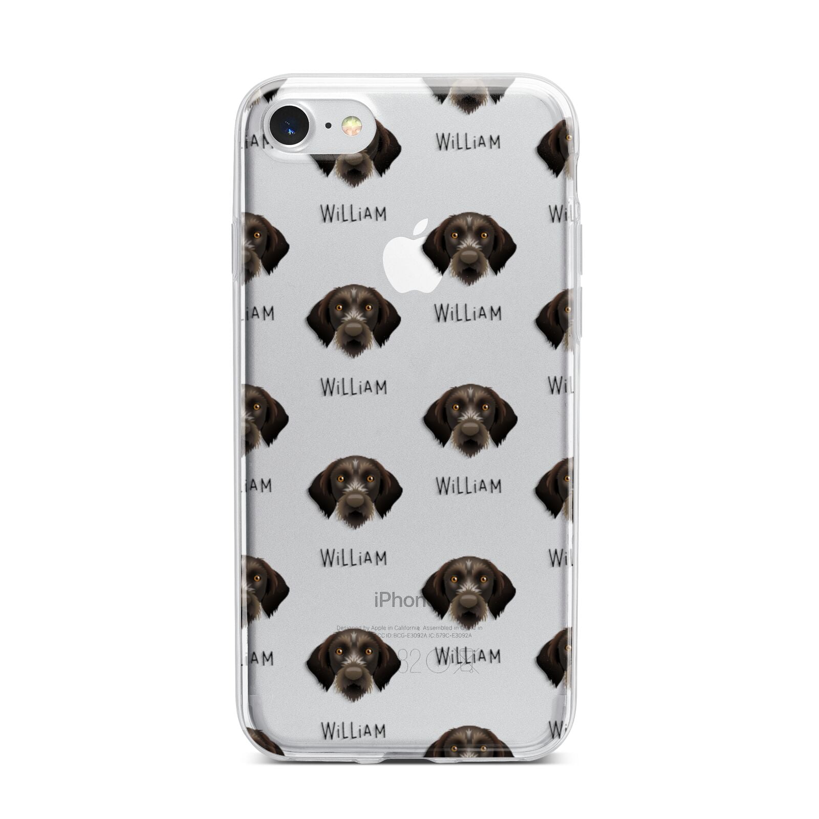 Korthals Griffon Icon with Name iPhone 7 Bumper Case on Silver iPhone