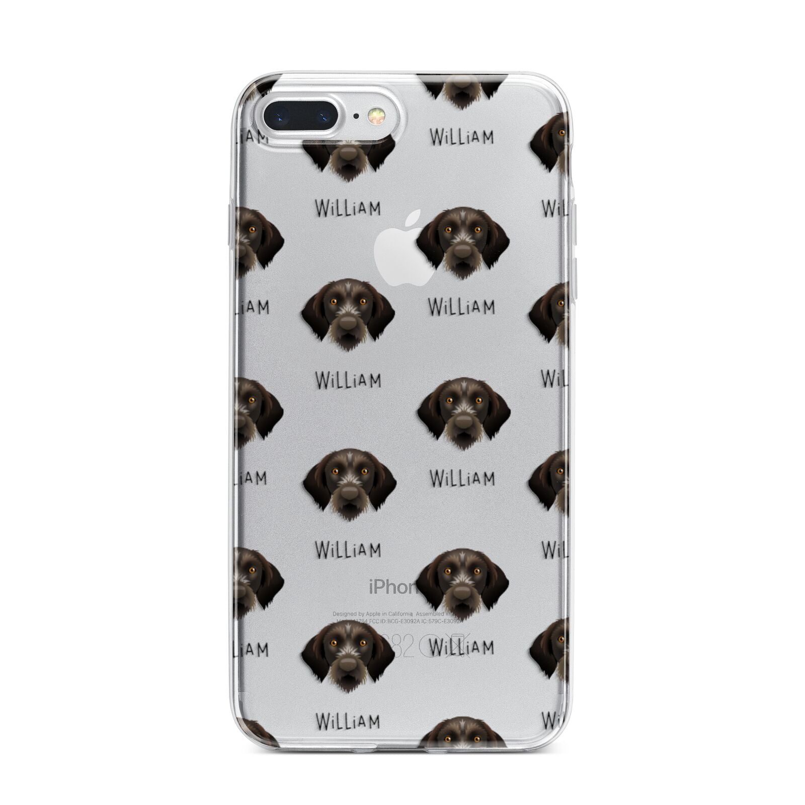 Korthals Griffon Icon with Name iPhone 7 Plus Bumper Case on Silver iPhone