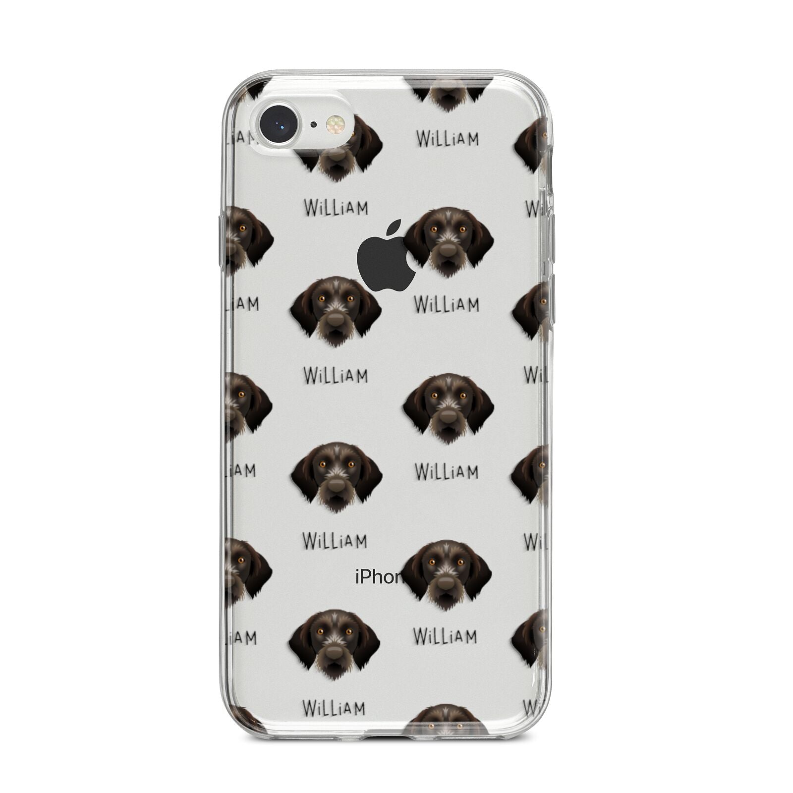 Korthals Griffon Icon with Name iPhone 8 Bumper Case on Silver iPhone