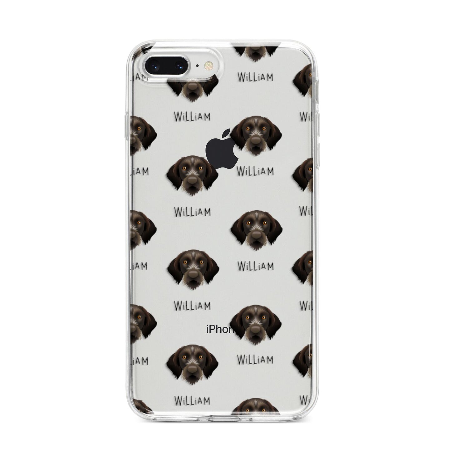 Korthals Griffon Icon with Name iPhone 8 Plus Bumper Case on Silver iPhone