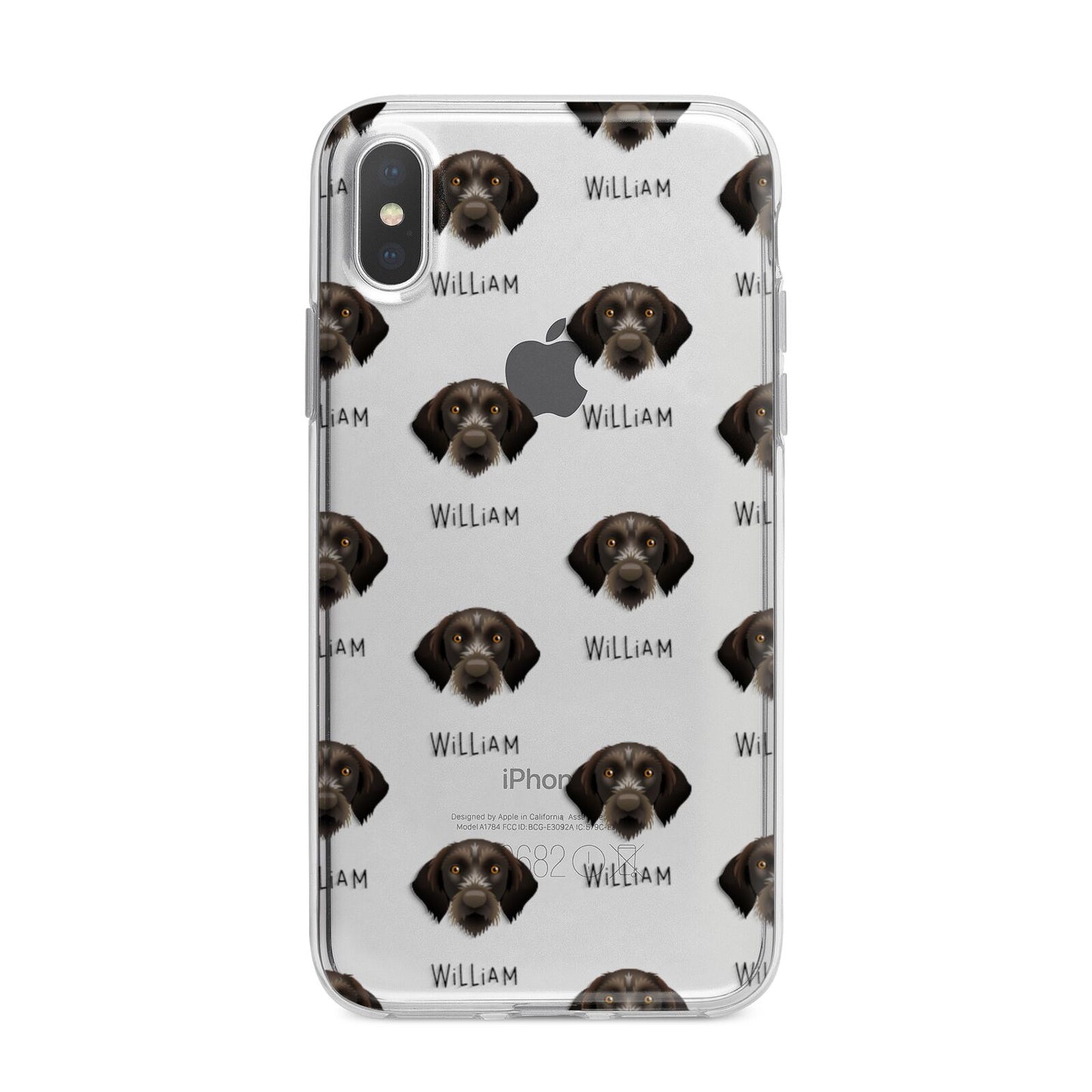 Korthals Griffon Icon with Name iPhone X Bumper Case on Silver iPhone Alternative Image 1