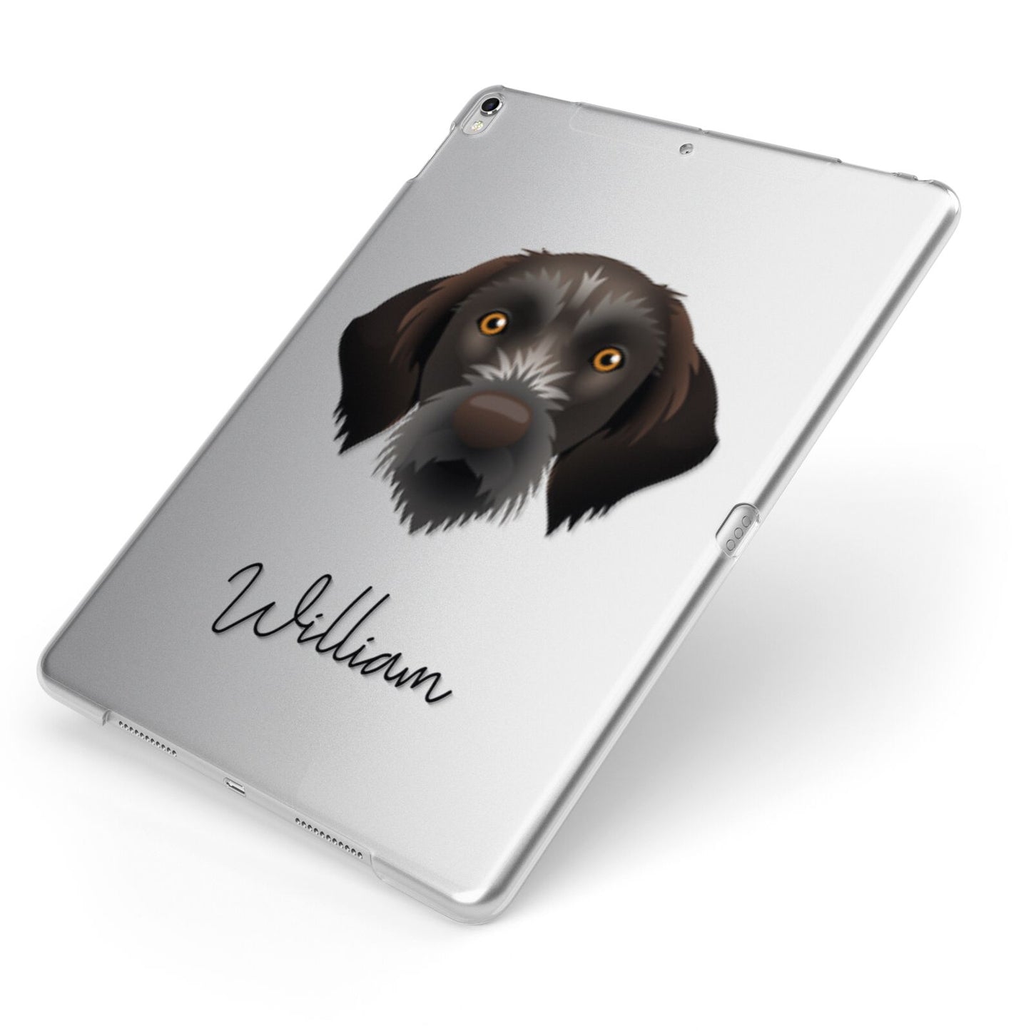 Korthals Griffon Personalised Apple iPad Case on Silver iPad Side View