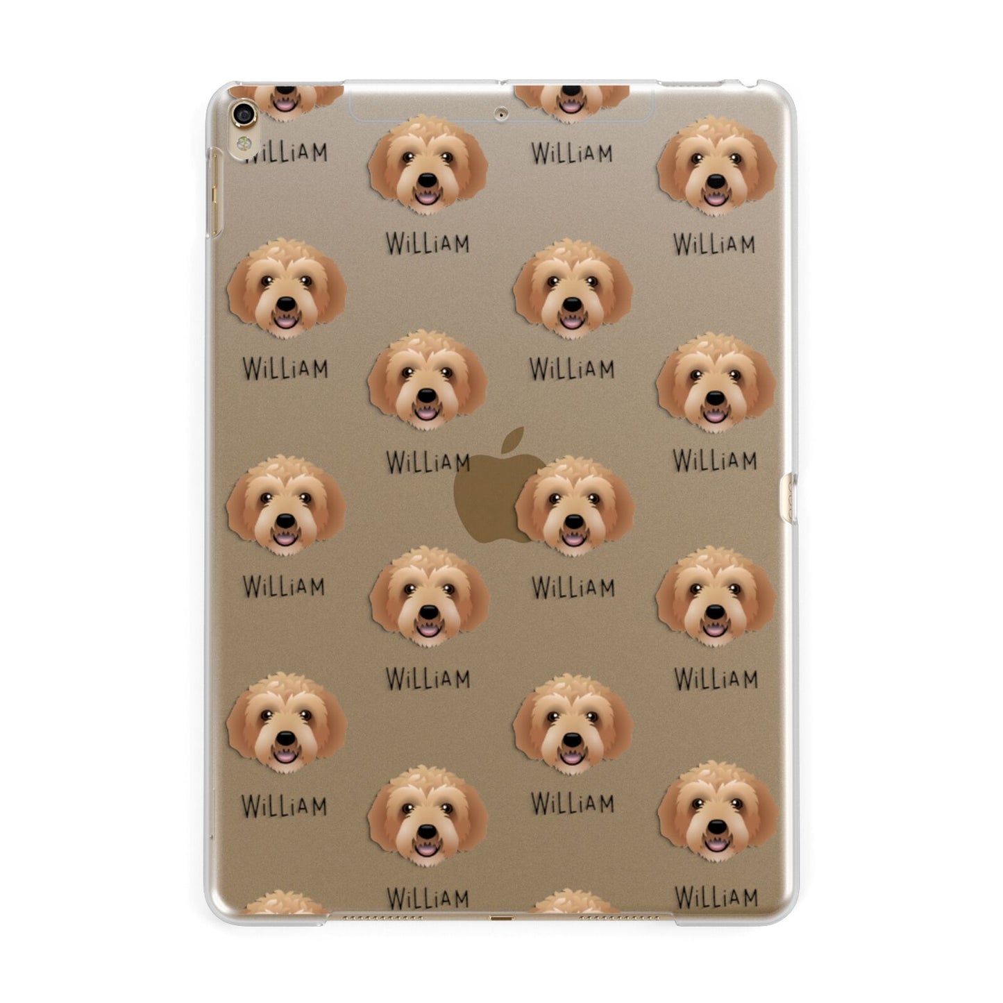 Labradoodle Icon with Name Apple iPad Gold Case