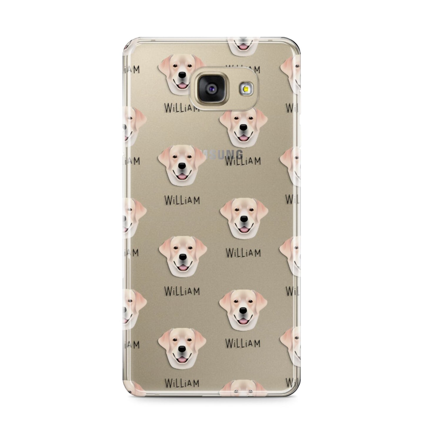 Labrador Retriever Icon with Name Samsung Galaxy A9 2016 Case on gold phone