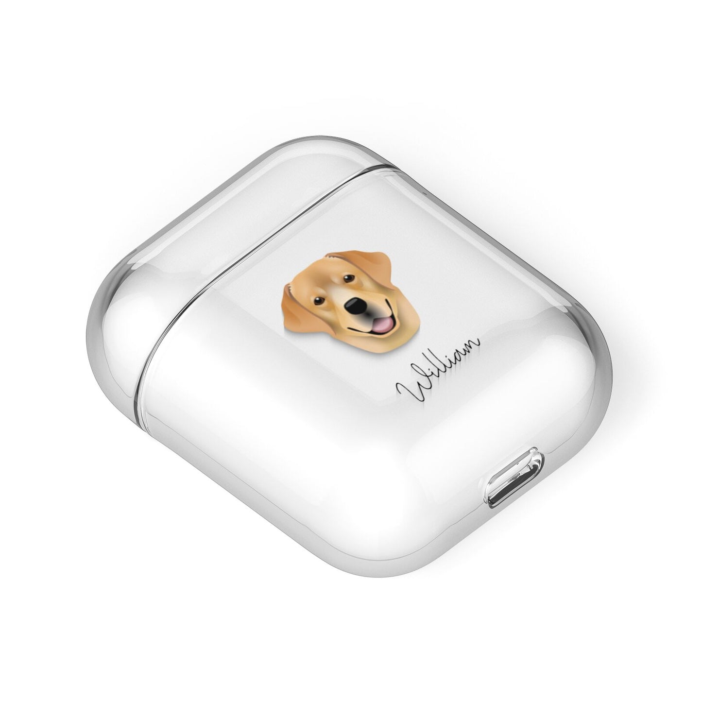 Labrador Retriever Personalised AirPods Case Laid Flat