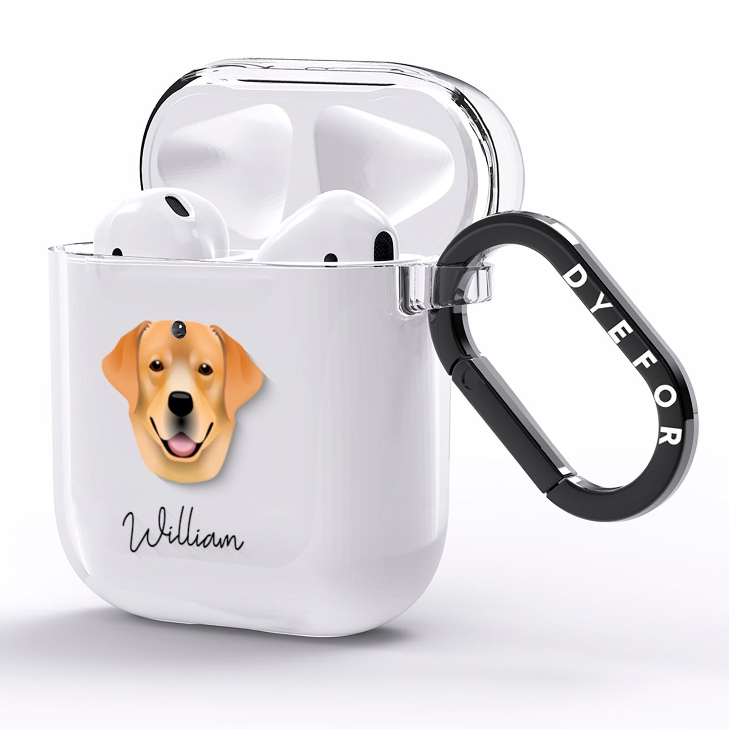 Labrador Retriever Personalised AirPods Clear Case Side Image