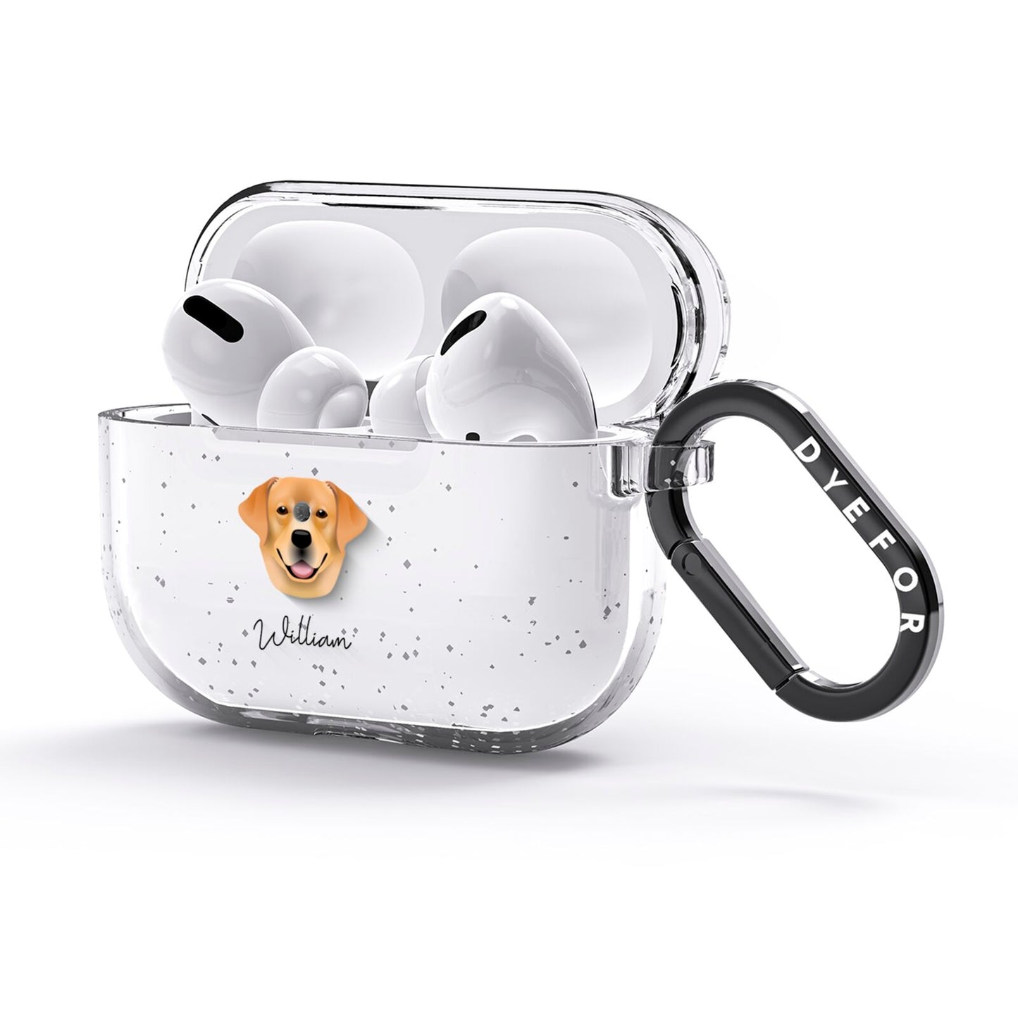 Labrador Retriever Personalised AirPods Glitter Case 3rd Gen Side Image