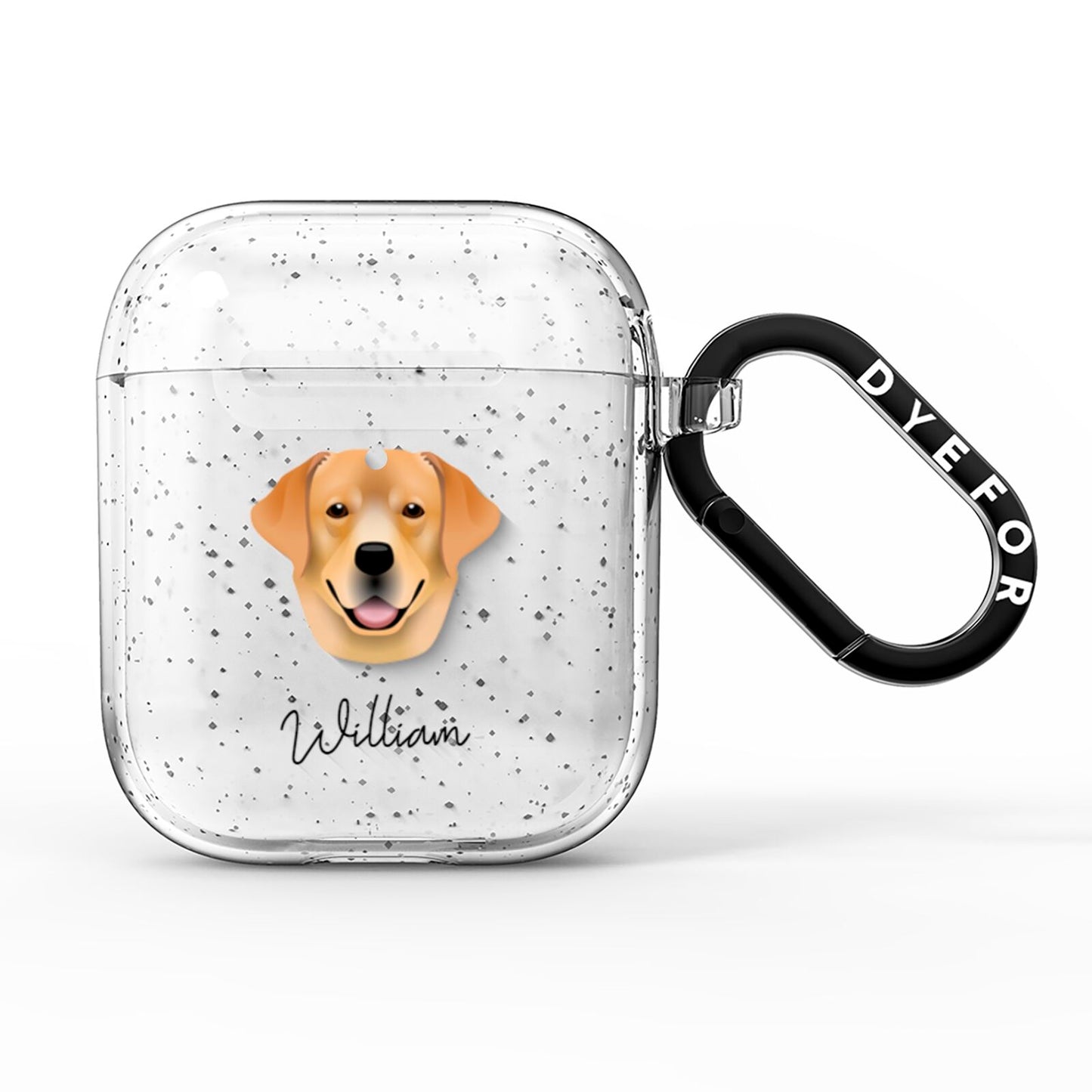 Labrador Retriever Personalised AirPods Glitter Case