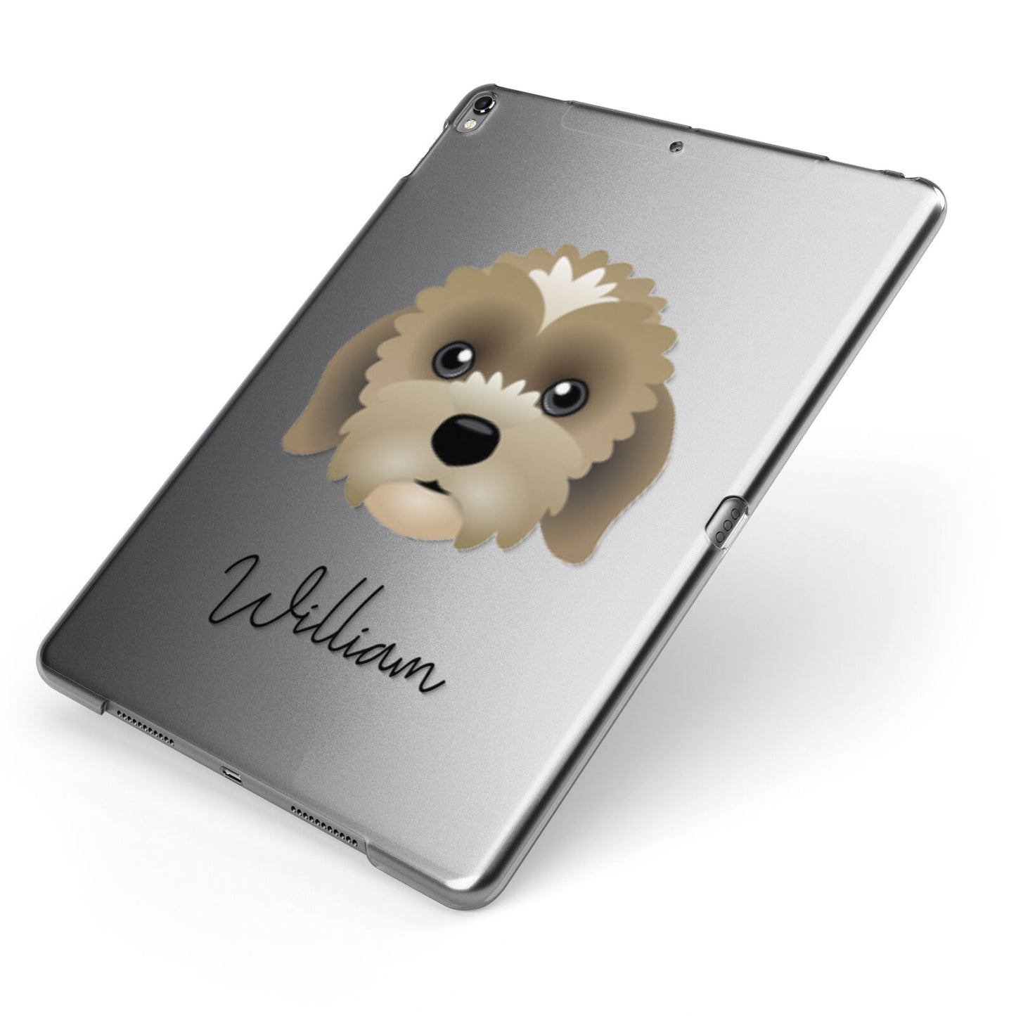 Lachon Personalised Apple iPad Case on Grey iPad Side View