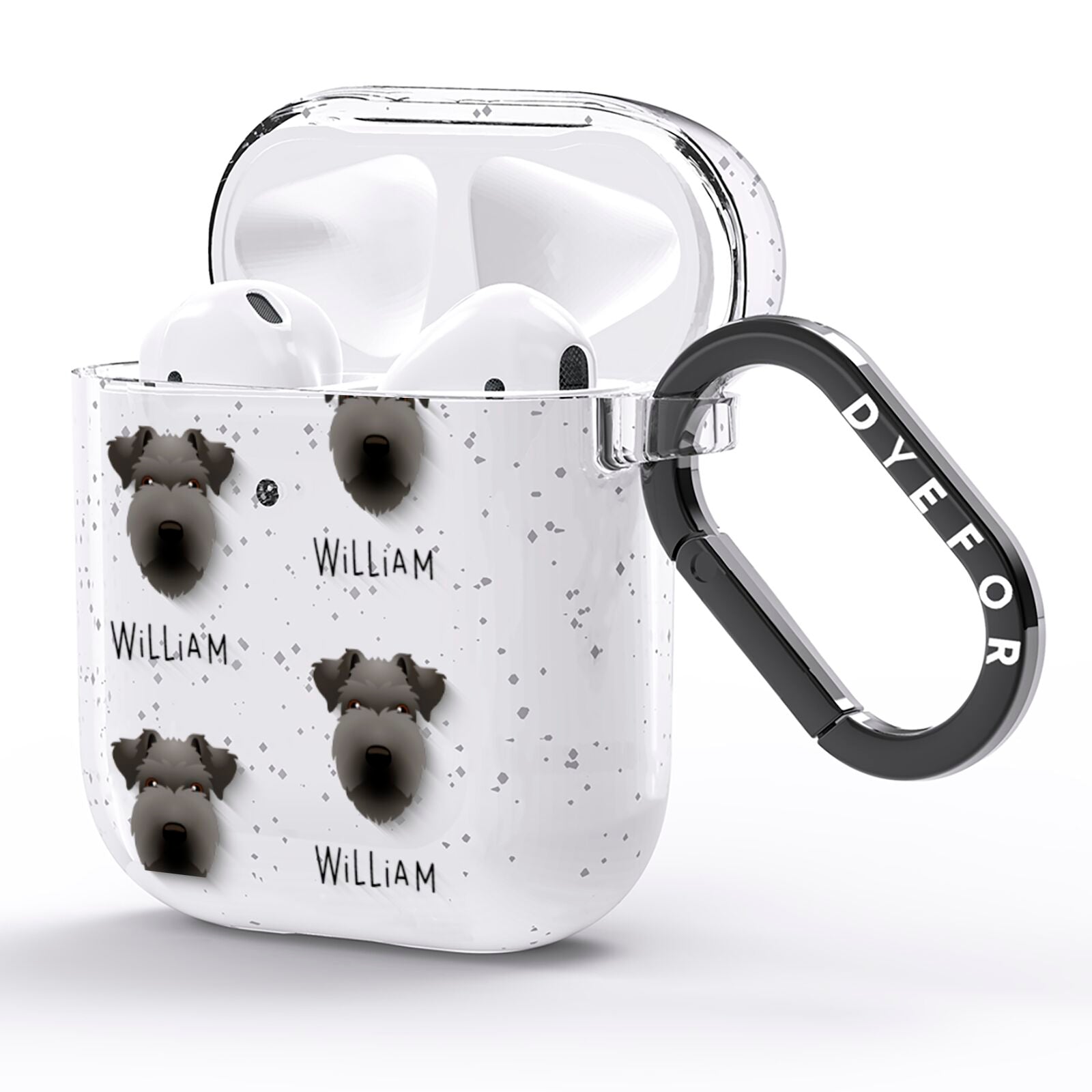 Lakeland Terrier Icon with Name AirPods Glitter Case Side Image
