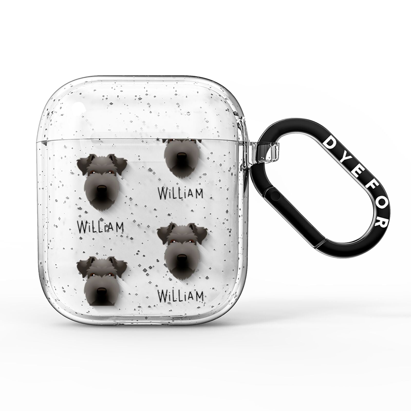 Lakeland Terrier Icon with Name AirPods Glitter Case