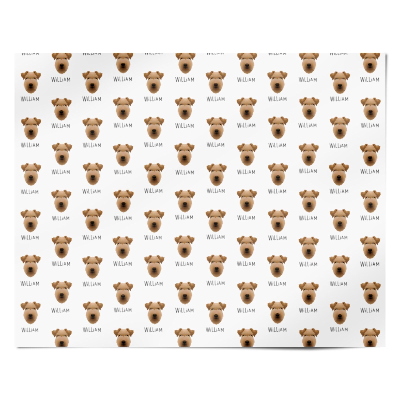 Lakeland Terrier Icon with Name Personalised Wrapping Paper Alternative