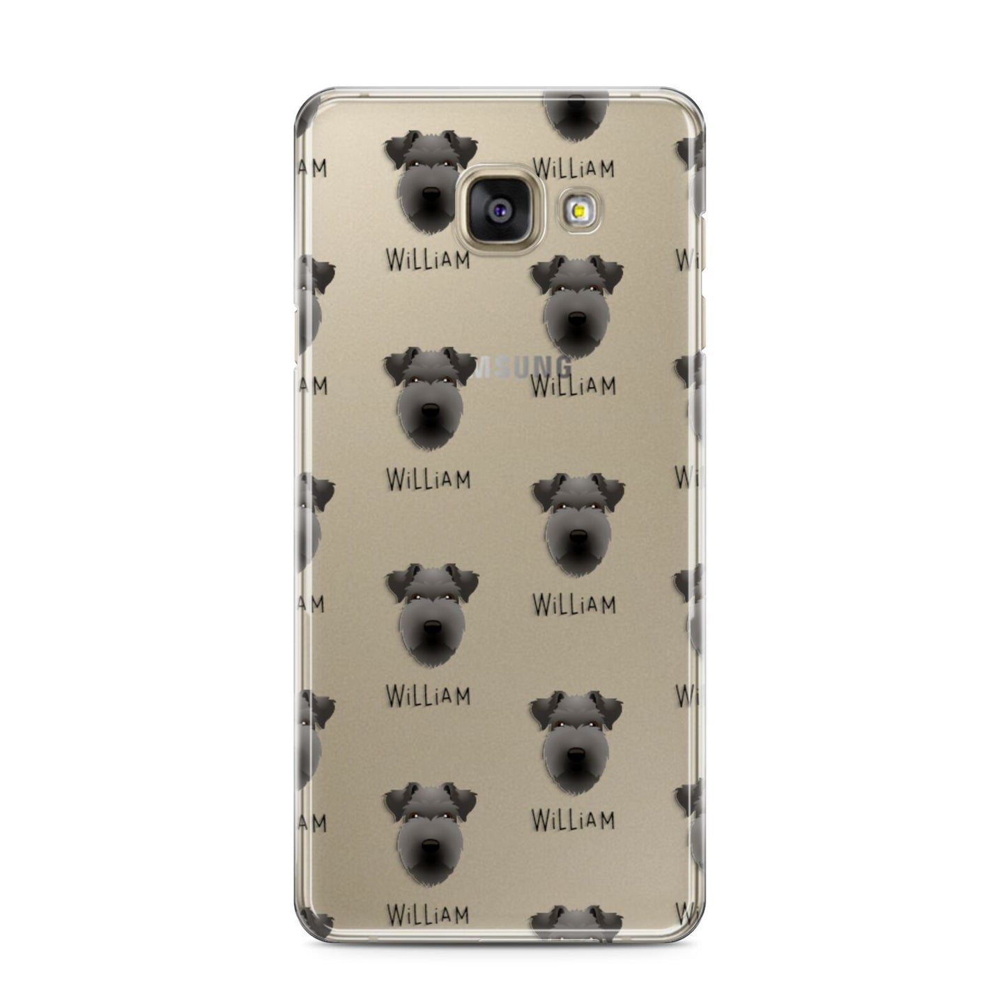 Lakeland Terrier Icon with Name Samsung Galaxy A3 2016 Case on gold phone