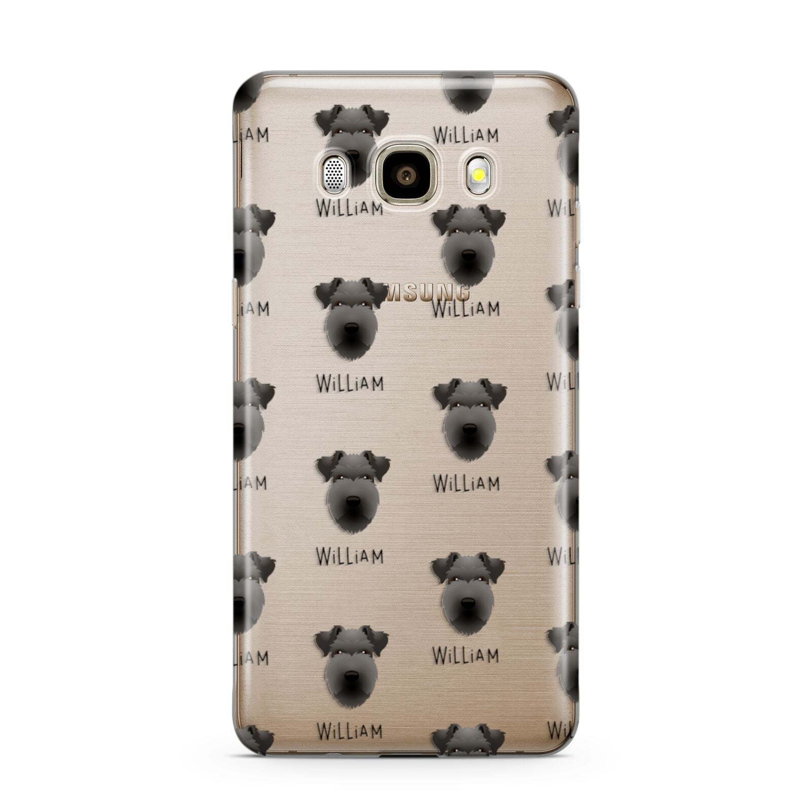 Lakeland Terrier Icon with Name Samsung Galaxy J7 2016 Case on gold phone