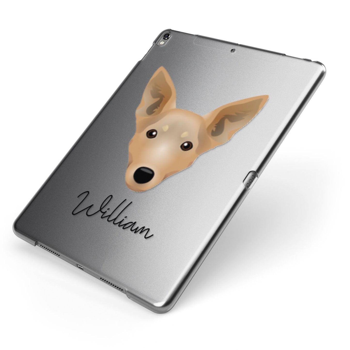 Lancashire Heeler Personalised Apple iPad Case on Grey iPad Side View