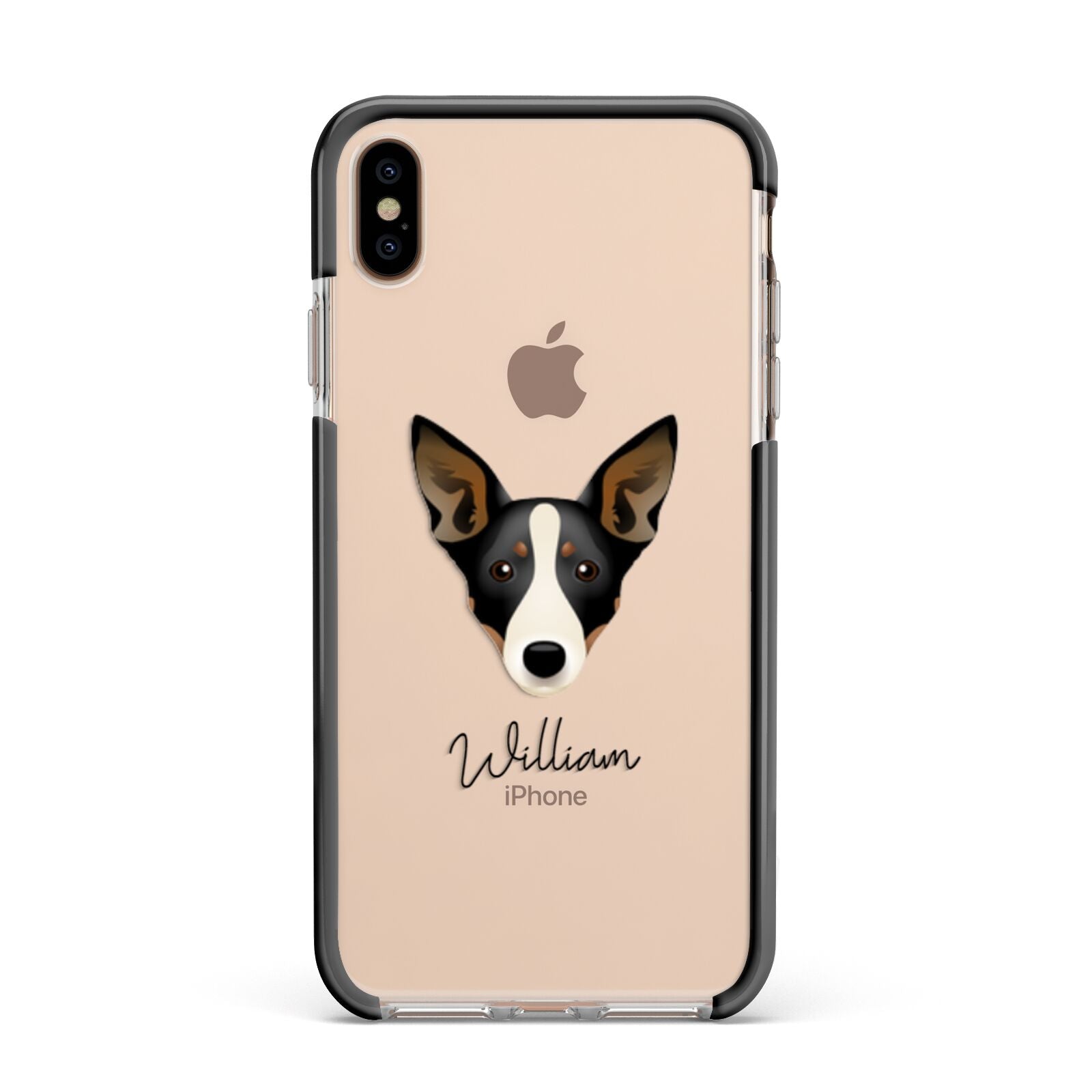 Lancashire Heeler Personalised Apple iPhone Xs Max Impact Case Black Edge on Gold Phone