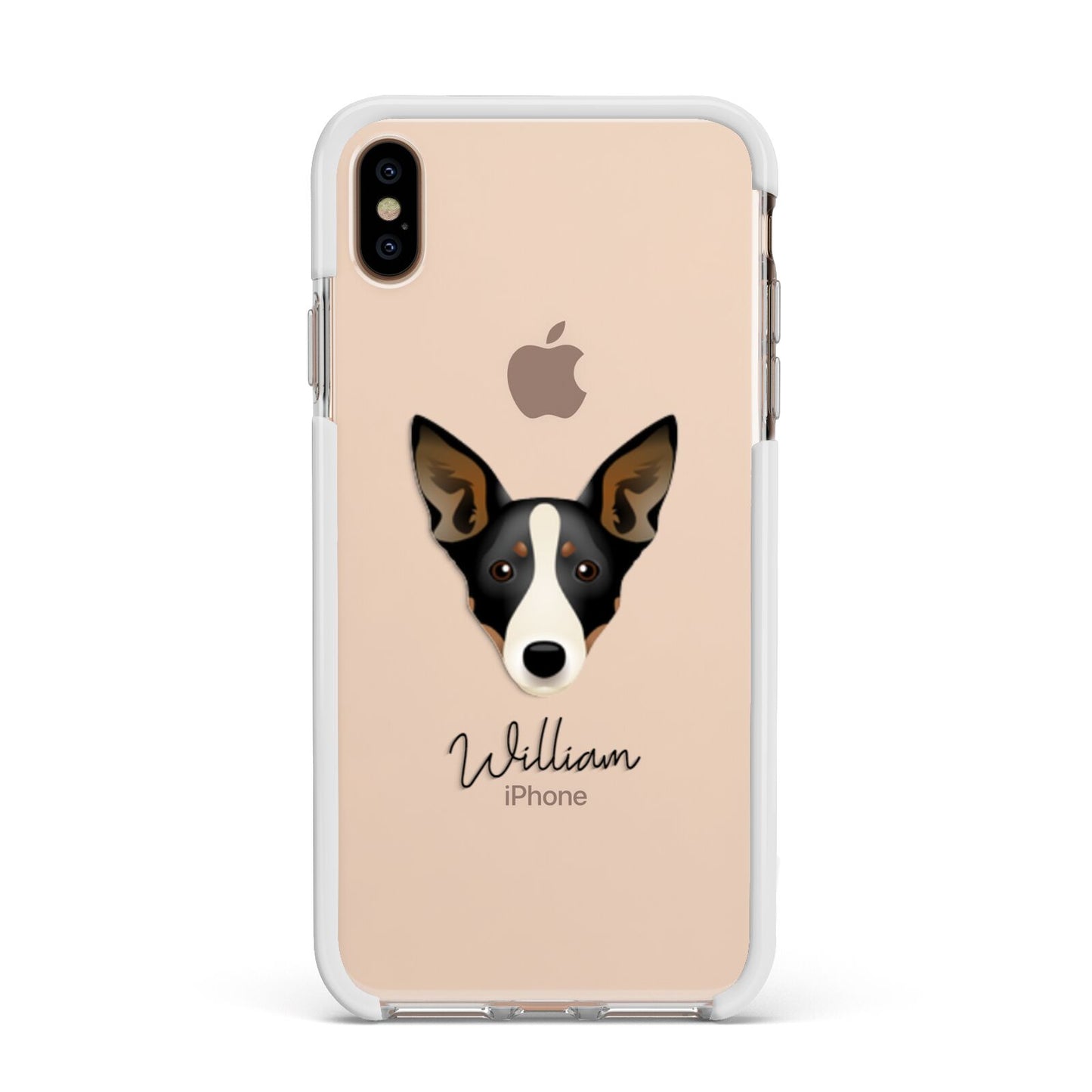 Lancashire Heeler Personalised Apple iPhone Xs Max Impact Case White Edge on Gold Phone