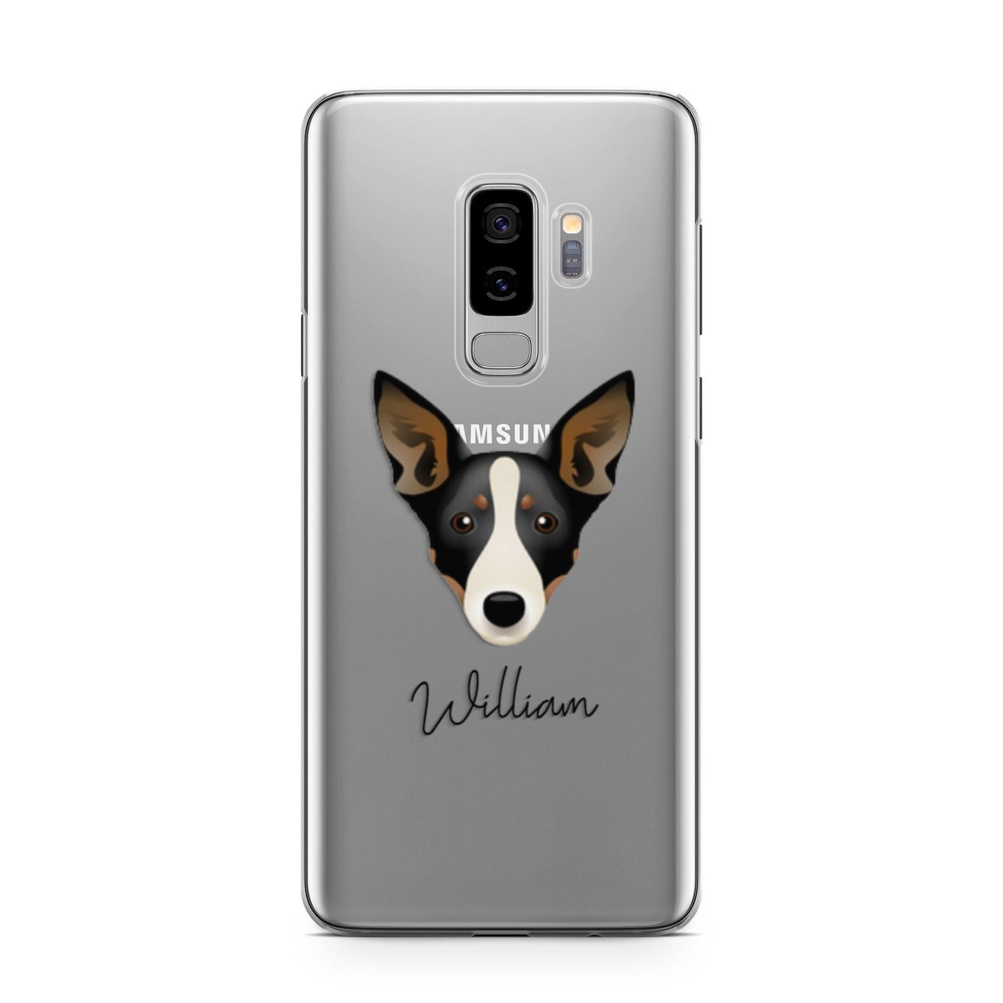 Lancashire Heeler Personalised Samsung Galaxy S9 Plus Case on Silver phone