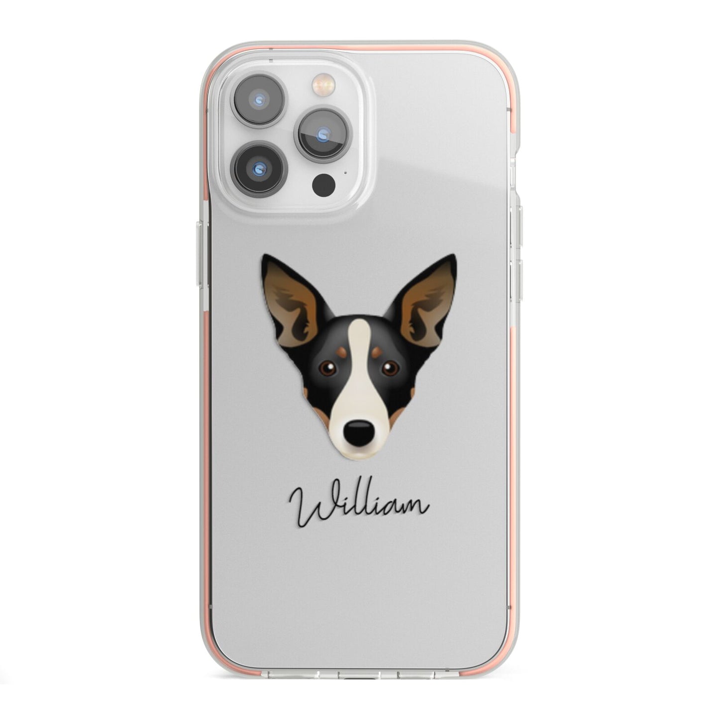 Lancashire Heeler Personalised iPhone 13 Pro Max TPU Impact Case with Pink Edges