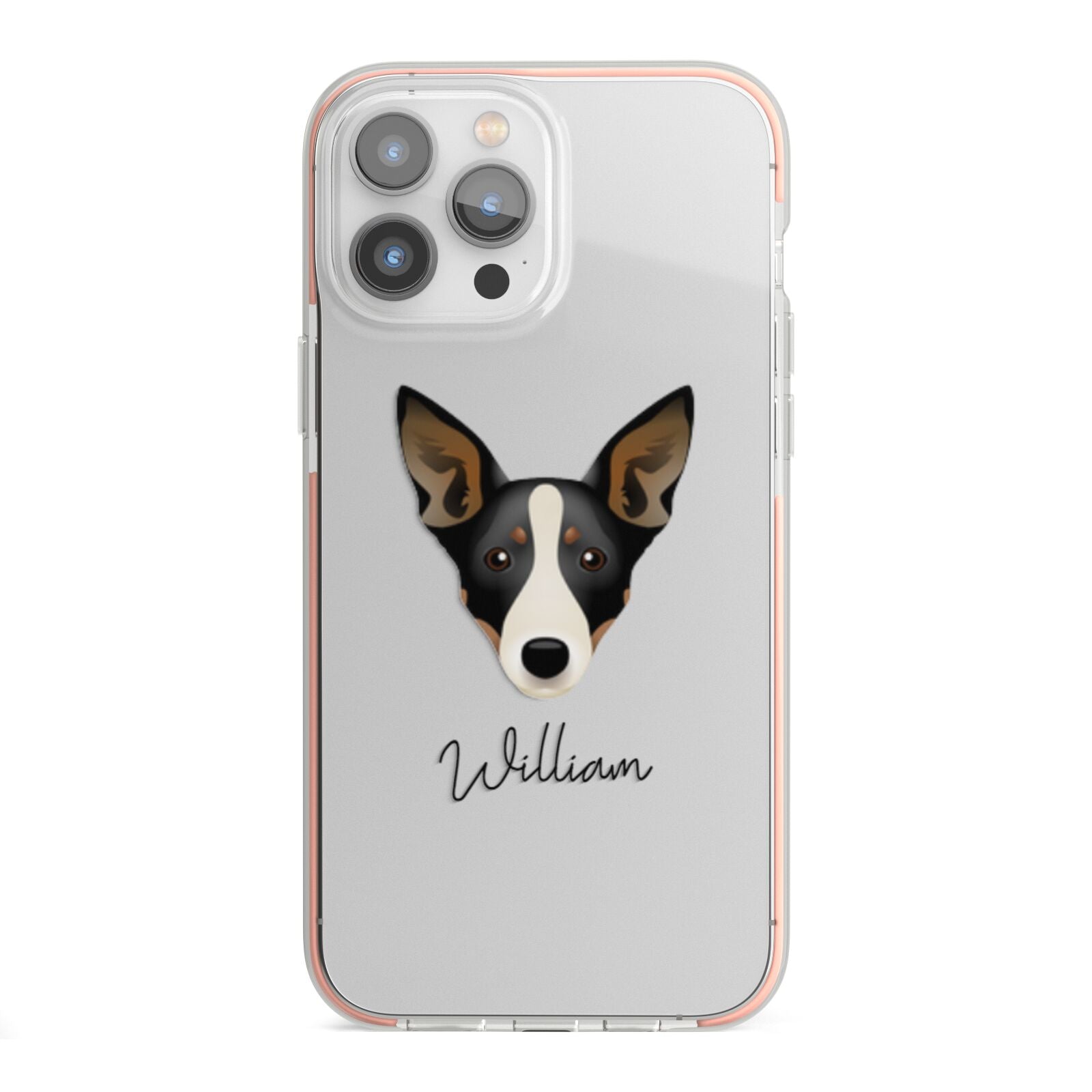 Lancashire Heeler Personalised iPhone 13 Pro Max TPU Impact Case with Pink Edges