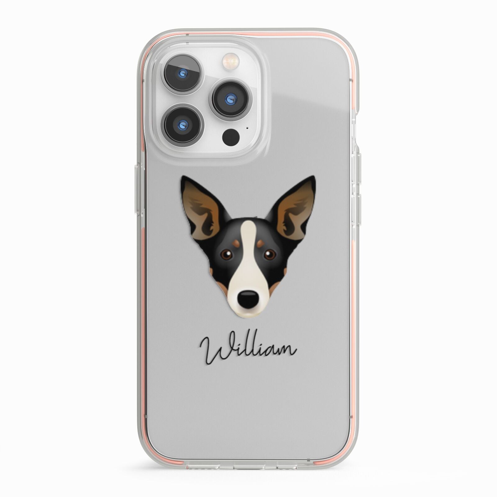 Lancashire Heeler Personalised iPhone 13 Pro TPU Impact Case with Pink Edges