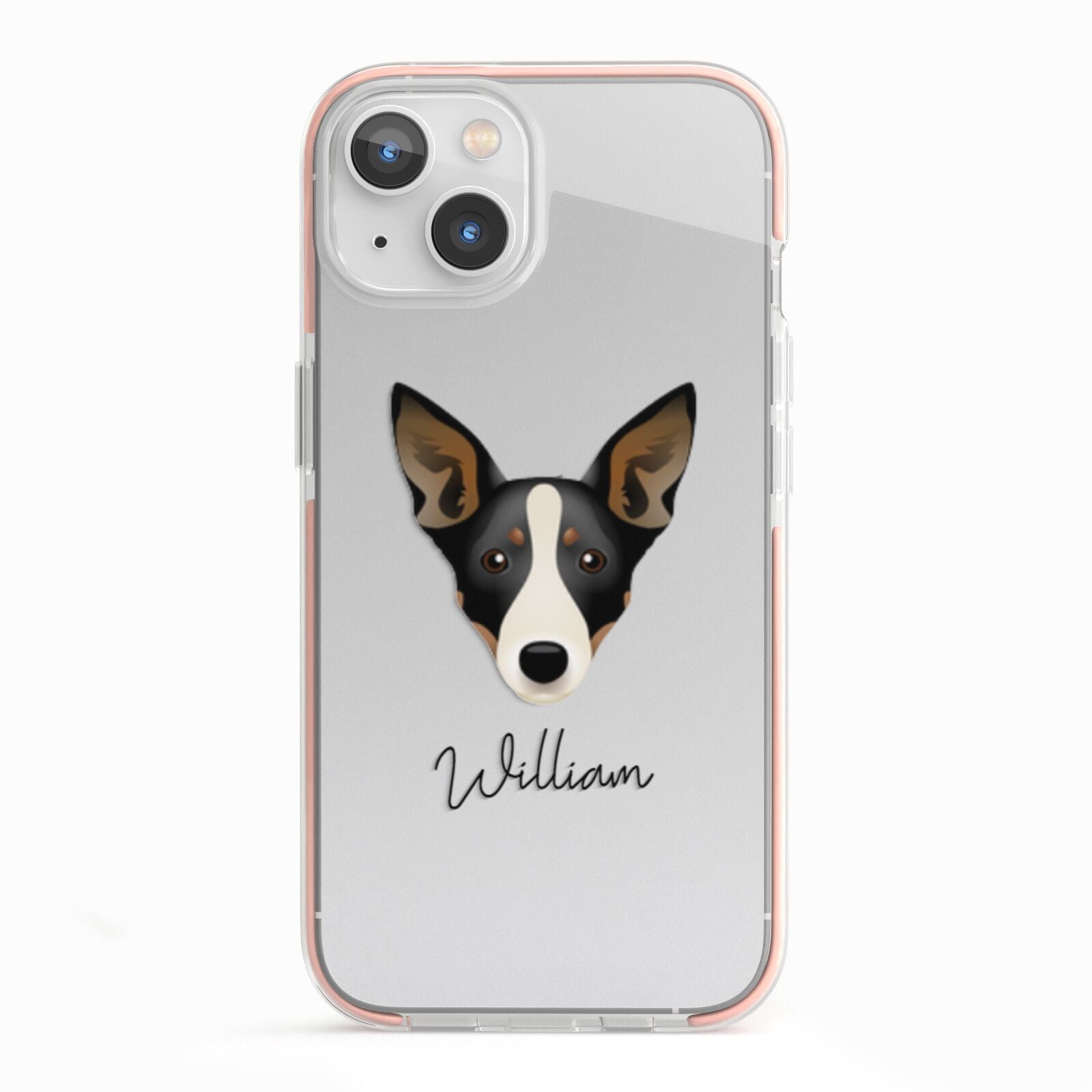 Lancashire Heeler Personalised iPhone 13 TPU Impact Case with Pink Edges