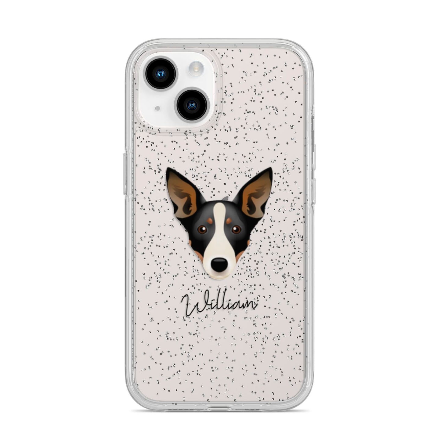 Lancashire Heeler Personalised iPhone 14 Glitter Tough Case Starlight