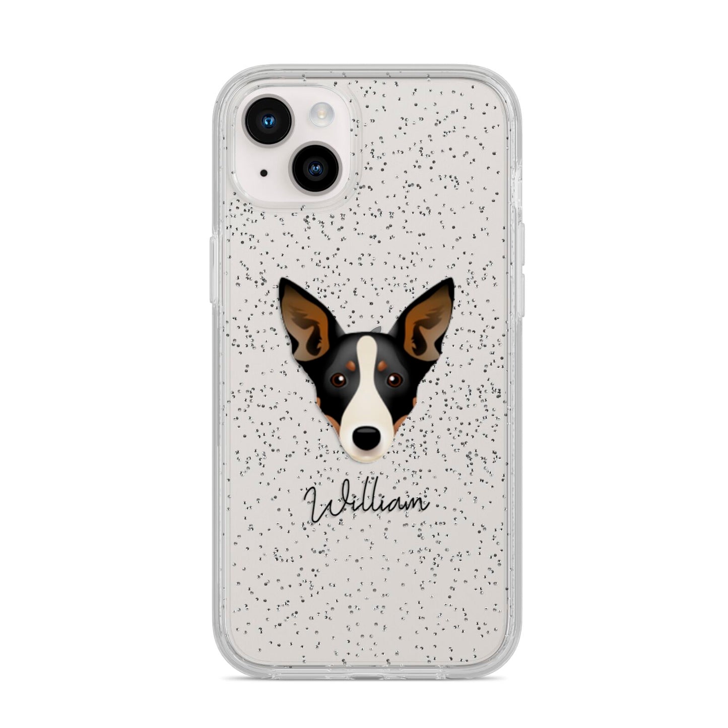 Lancashire Heeler Personalised iPhone 14 Plus Glitter Tough Case Starlight