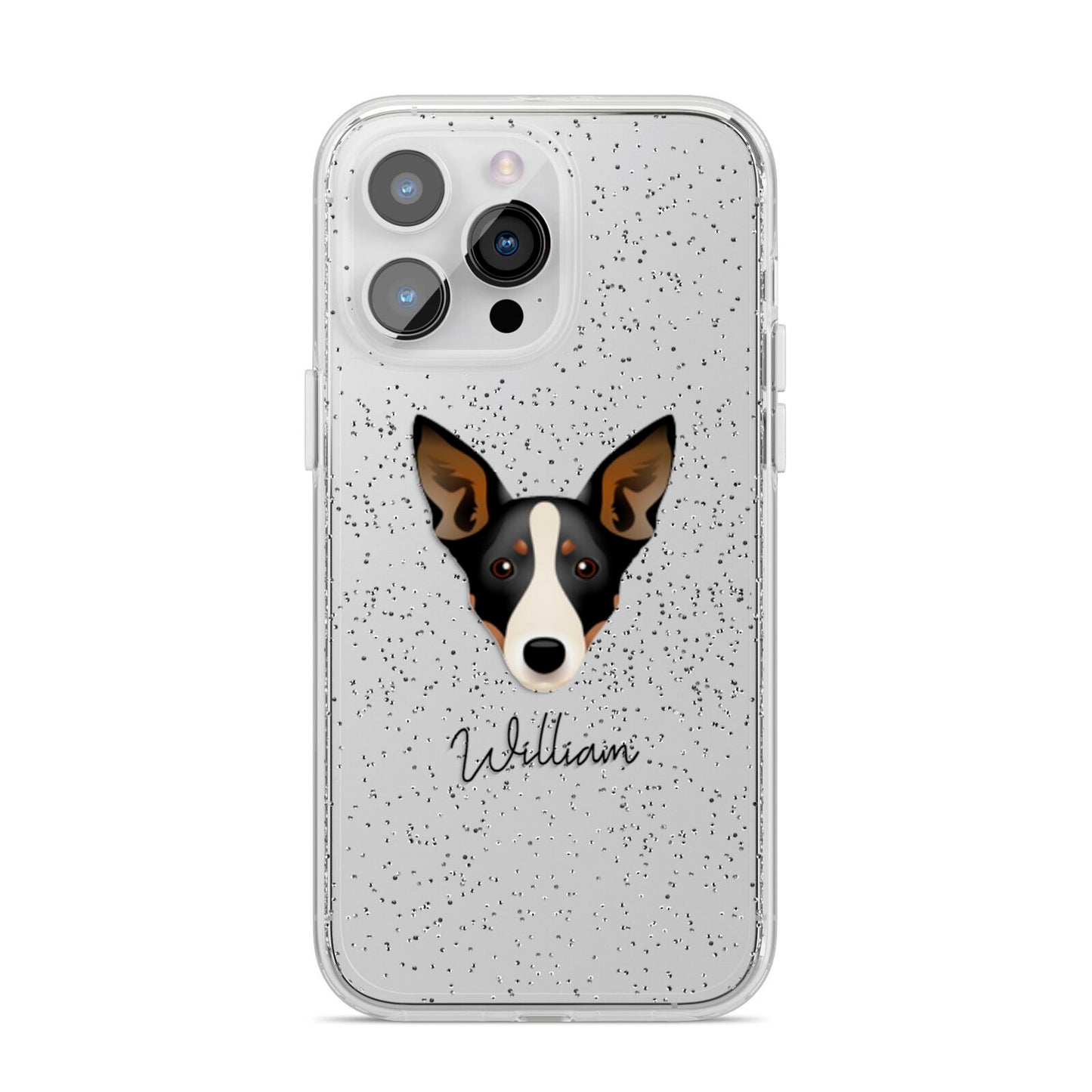 Lancashire Heeler Personalised iPhone 14 Pro Max Glitter Tough Case Silver