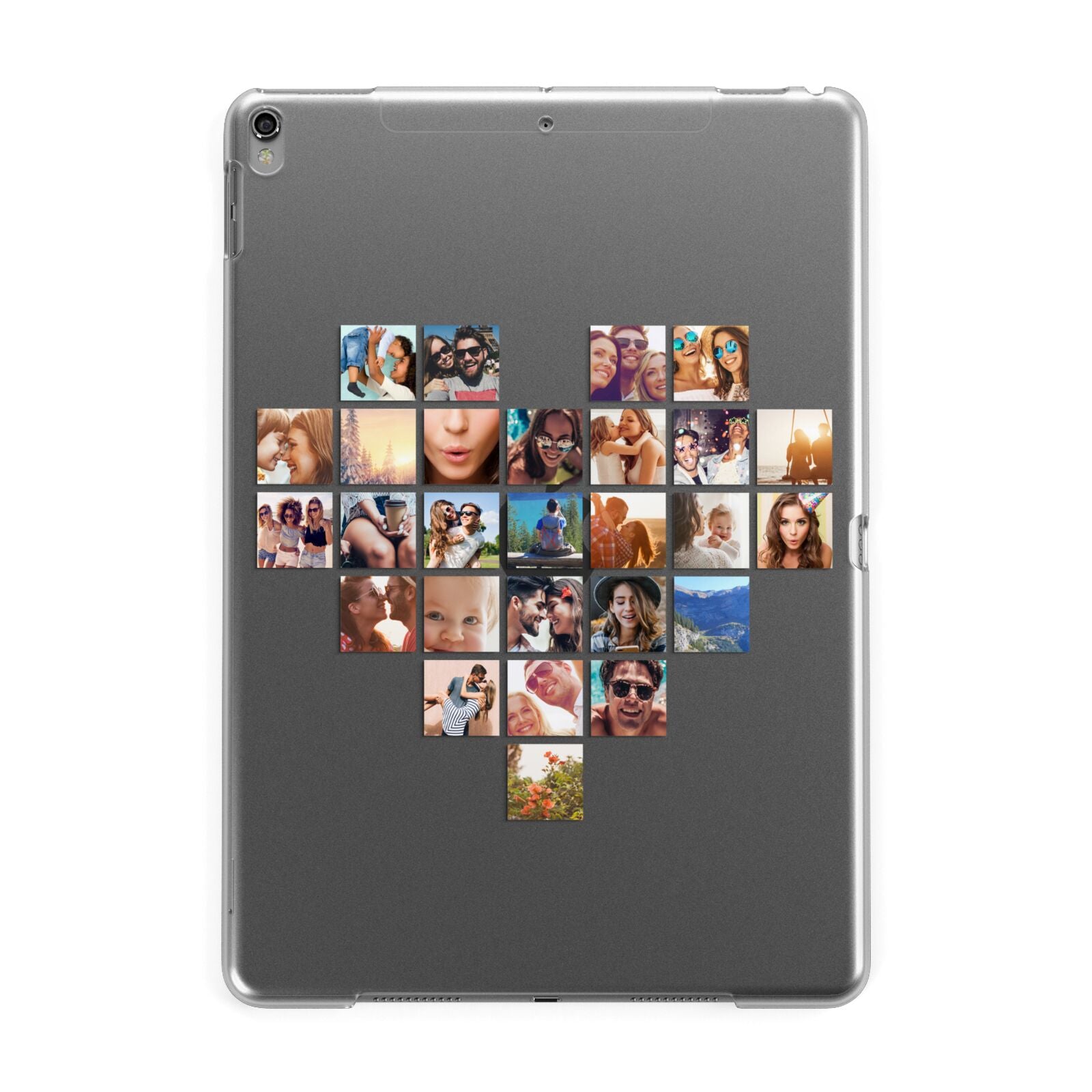 Large Heart Photo Montage Upload Apple iPad Grey Case