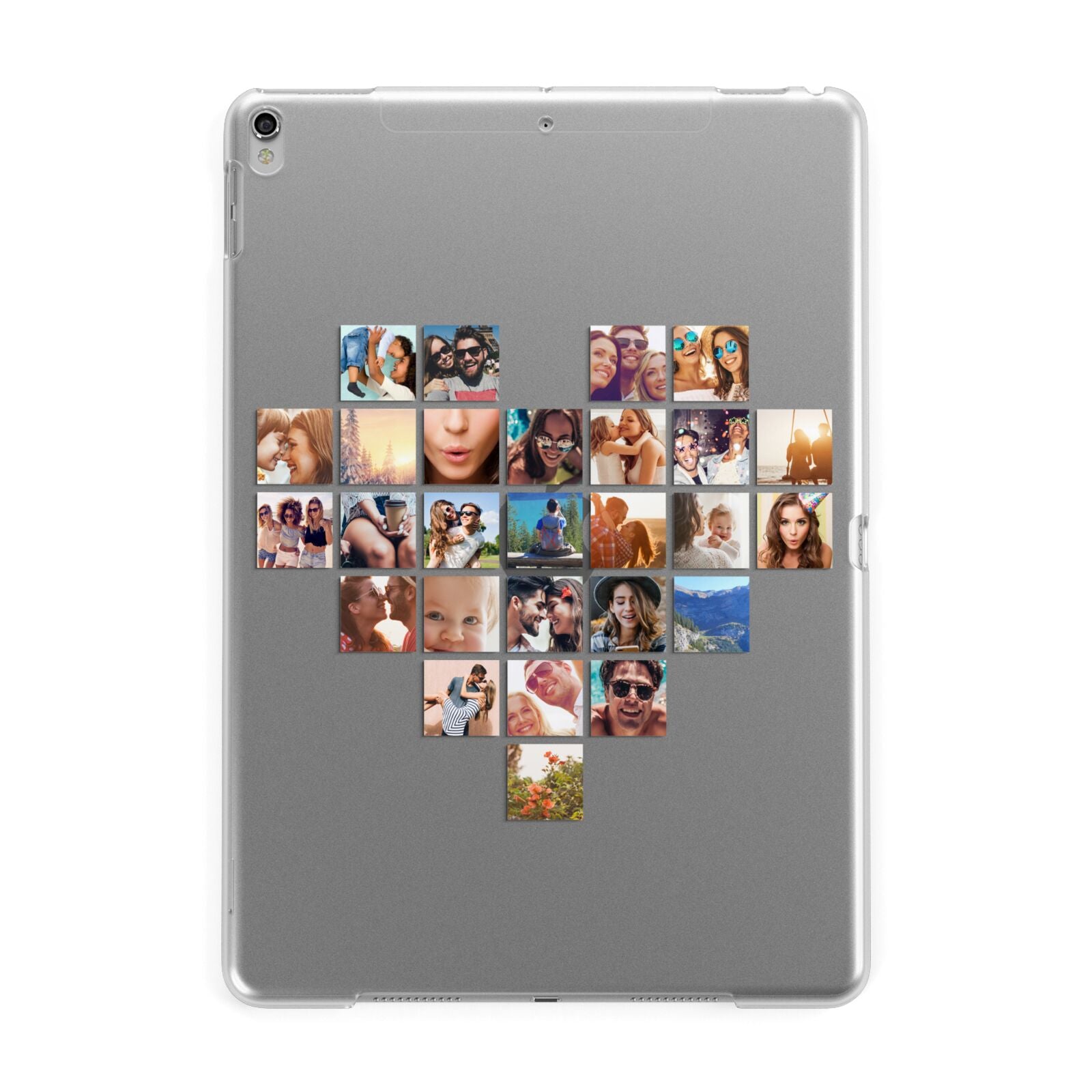 Large Heart Photo Montage Upload Apple iPad Silver Case