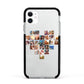 Large Heart Photo Montage Upload Apple iPhone 11 in White with Black Impact Case