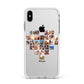 Large Heart Photo Montage Upload Apple iPhone Xs Max Impact Case White Edge on Silver Phone