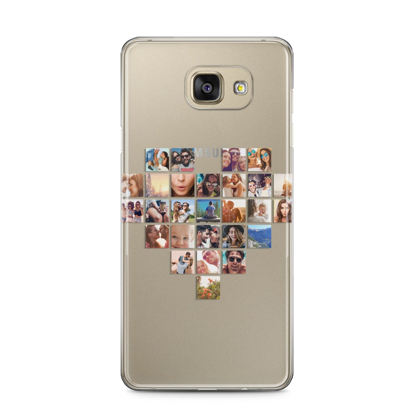 Large Heart Photo Montage Upload Samsung Galaxy A5 2016 Case on gold phone