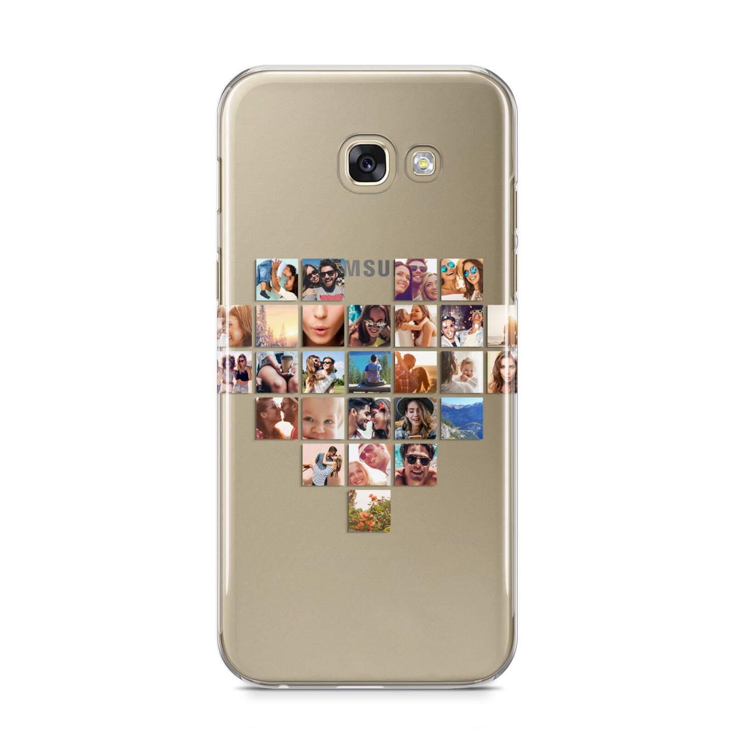 Large Heart Photo Montage Upload Samsung Galaxy A5 2017 Case on gold phone