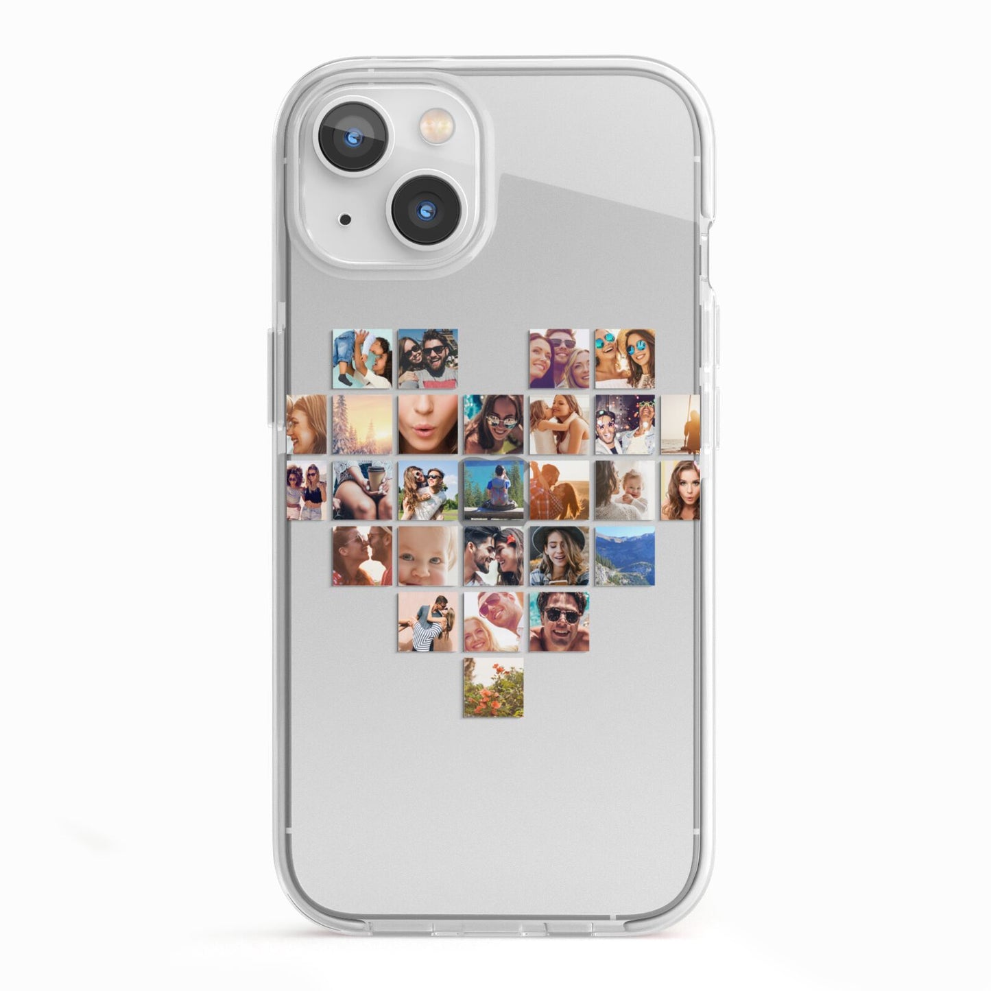 Large Heart Photo Montage Upload iPhone 13 TPU Impact Case with White Edges