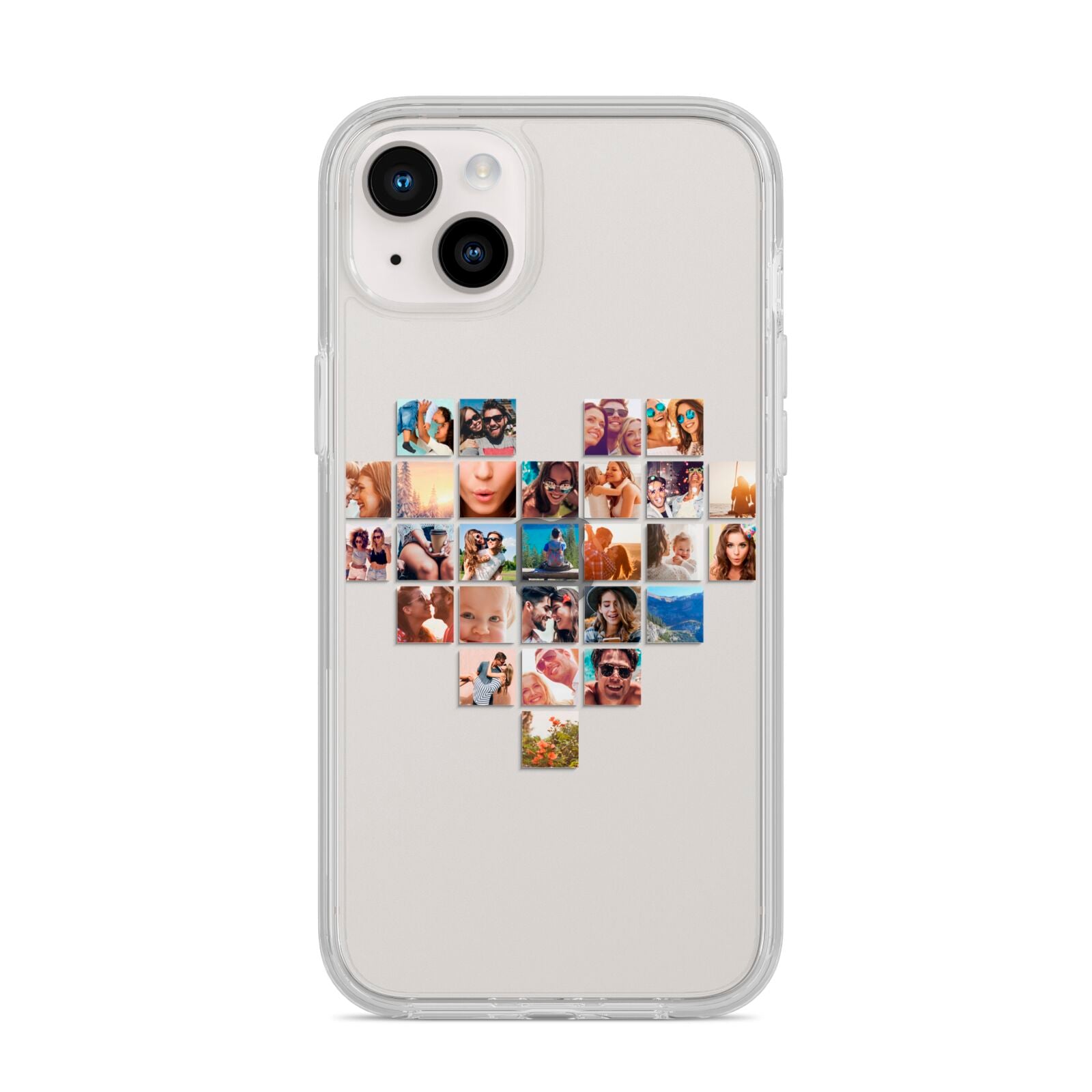 Large Heart Photo Montage Upload iPhone 14 Plus Clear Tough Case Starlight