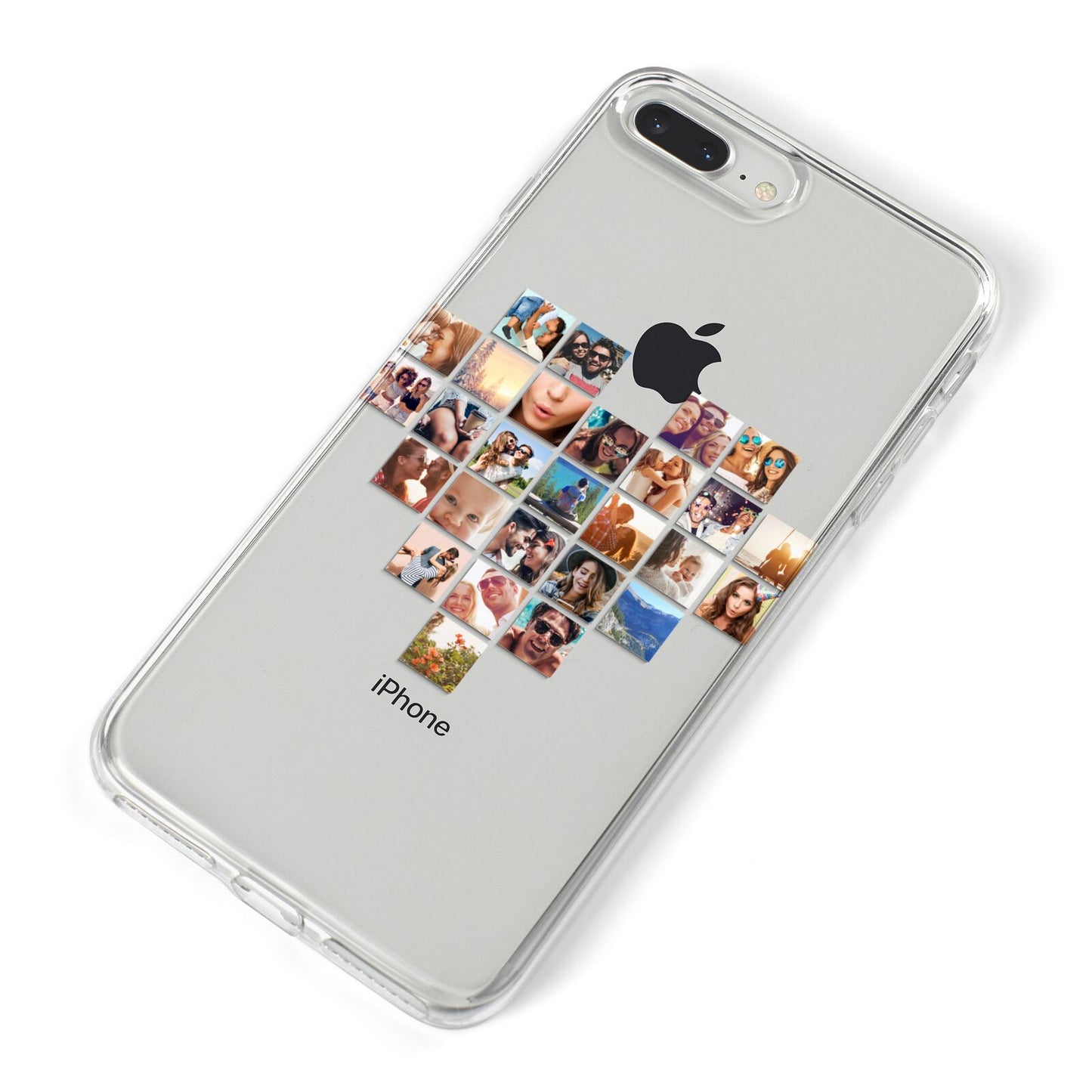 Large Heart Photo Montage Upload iPhone 8 Plus Bumper Case on Silver iPhone Alternative Image